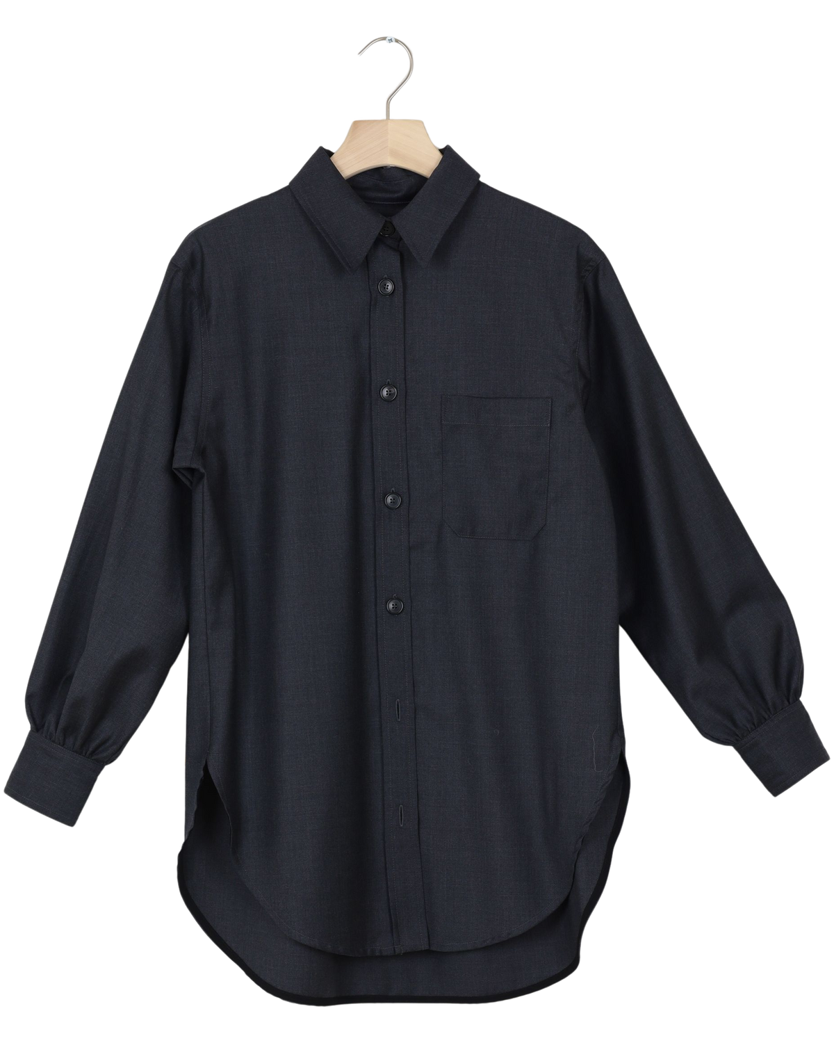 Secondhand Rosa Wool Shirt - Dark Grey Melangè