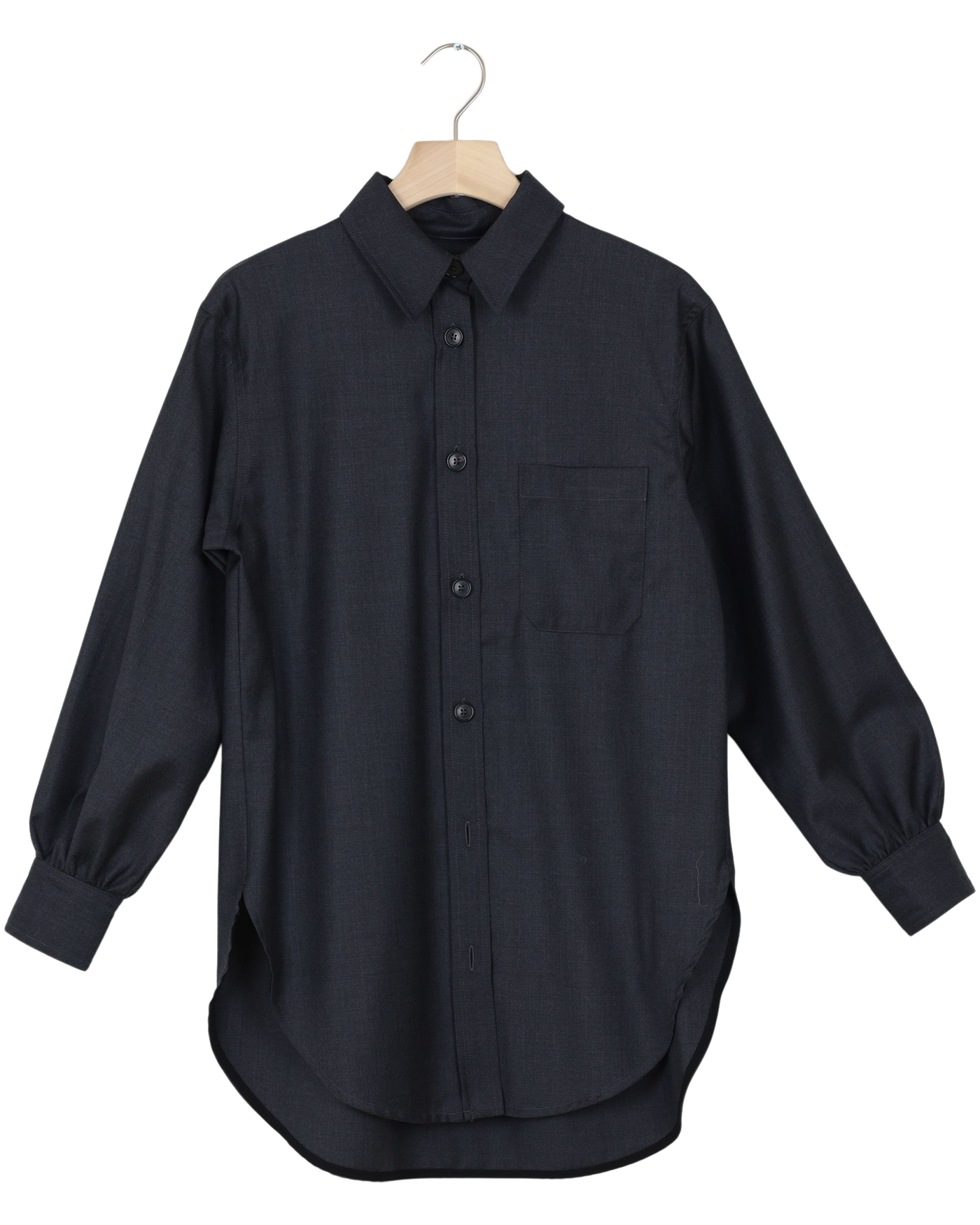Secondhand Rosa Wool Shirt - Dark Grey Melangè