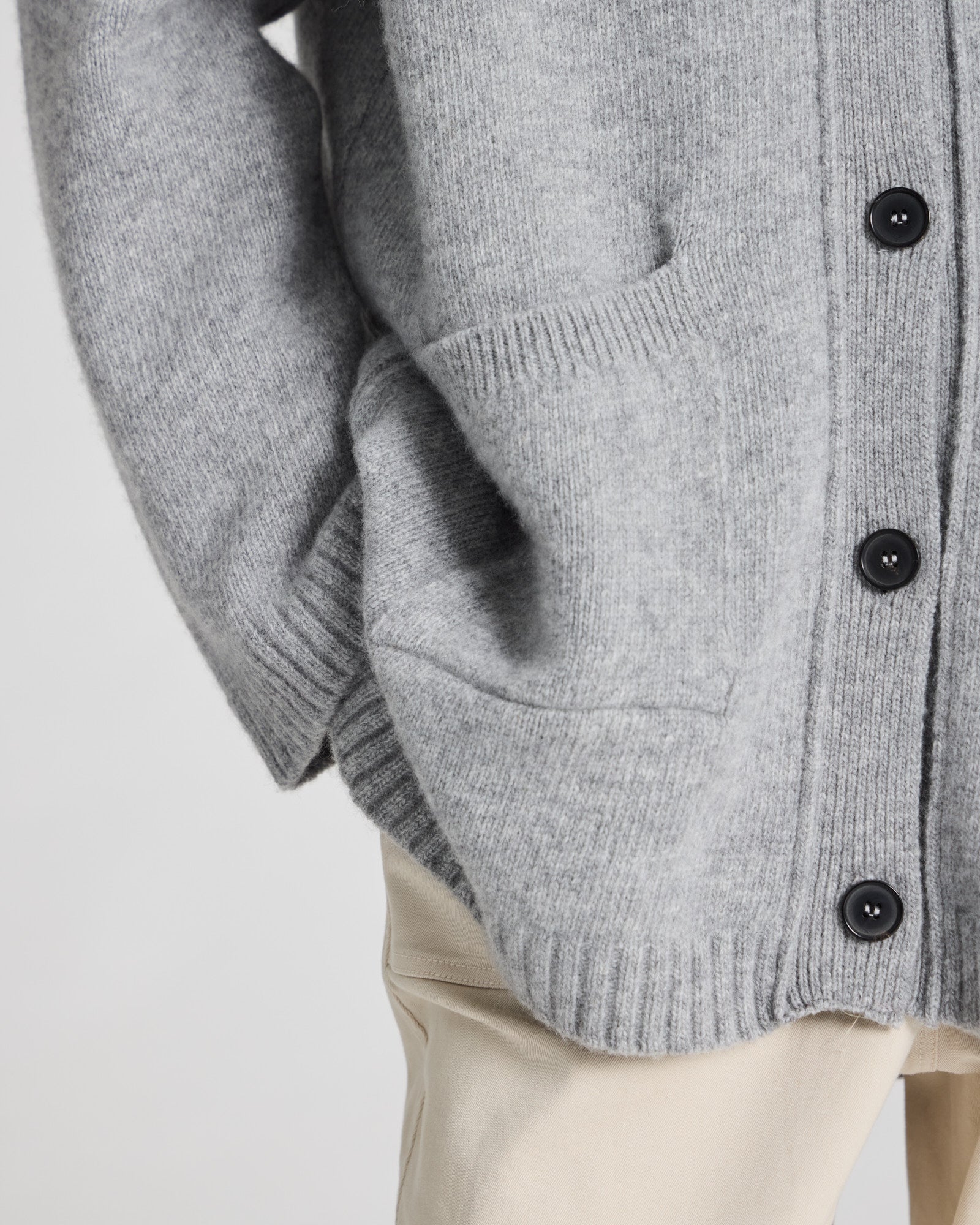 GAI+LISVA Alba Lammwoll-Strickjacke Lambswool l Knitwear 602 Grey Melange