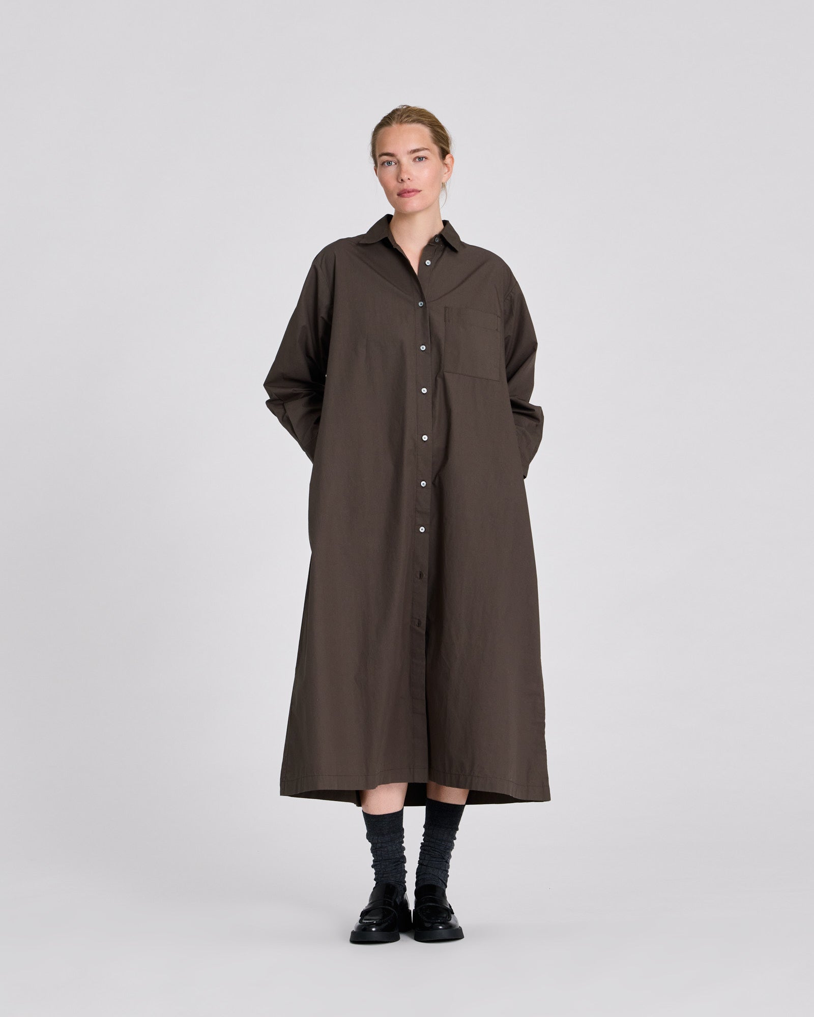 GAI+LISVA Alba Poplin Shirt Dress Dresses & Skirts 651 Black Olive