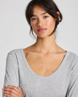 GAI+LISVA Ivy Cotton 1x1 RIB L/S Tee GOTS 243975 Top 601 Light Grey Melange
