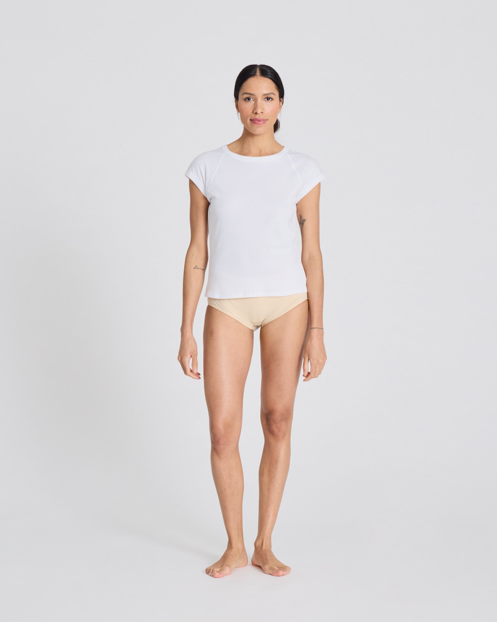 GAI+LISVA Malou S/S Cotton 1x1 Rib Tee GOTS Top 100 White