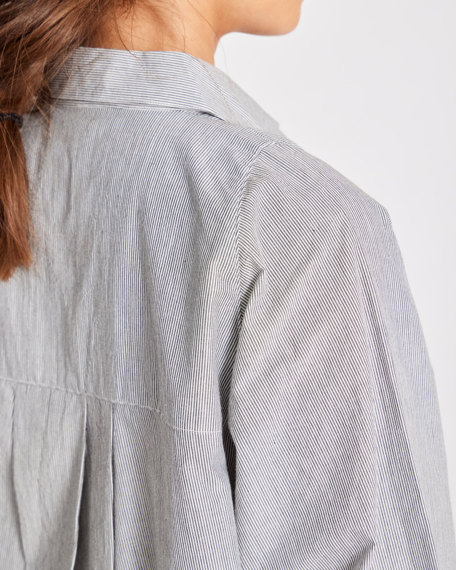 GAI+LISVA Bella Raglan L/S Striped Poplin Short Shirt GOTS 243975 Top 255 Dark Grey/Ecru Stripe