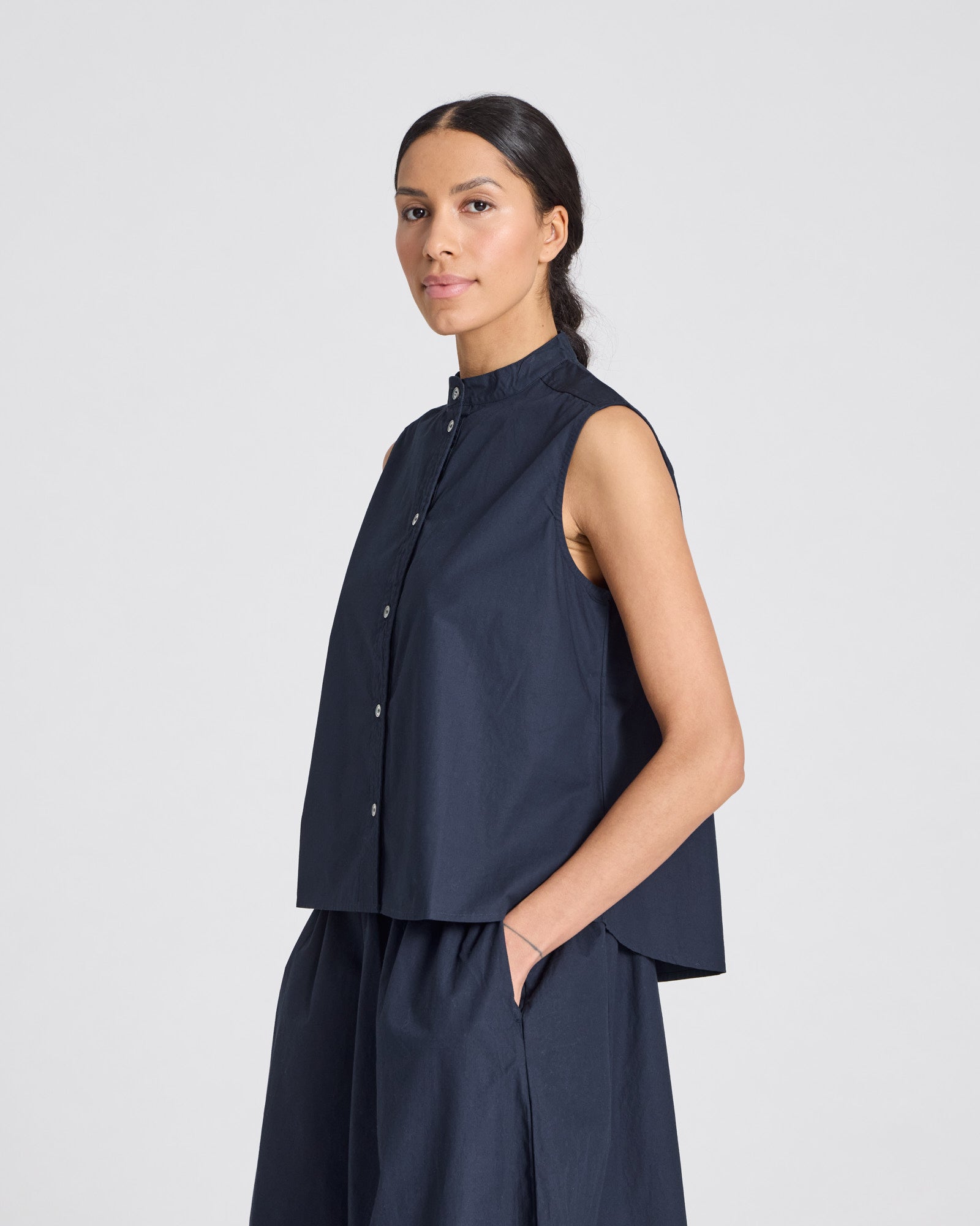 GAI+LISVA Elisa Top Poplin Gots 243975 Shirt 181 Midnight Blue