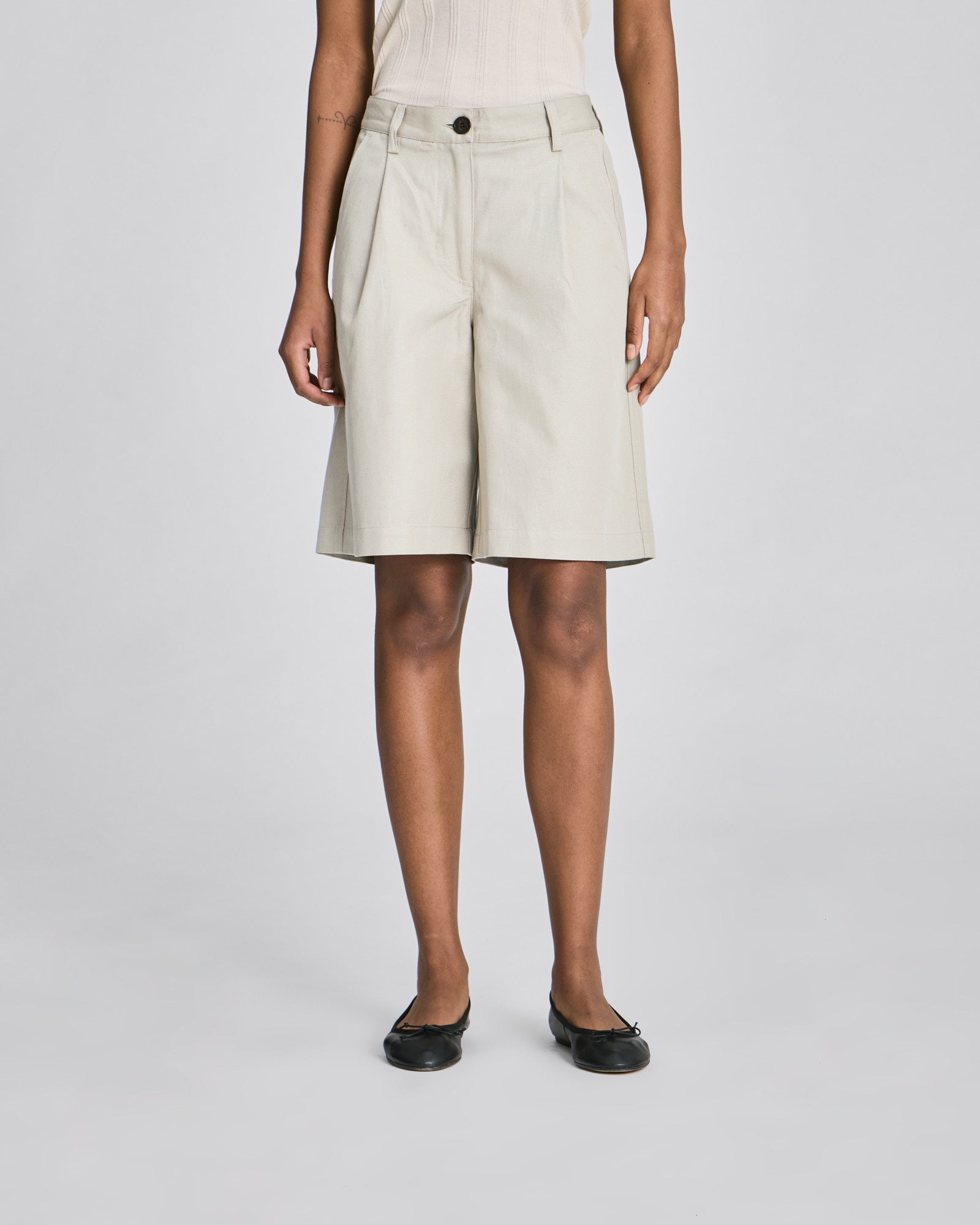 GAI+LISVA Gerda Stretched Twill Shorts Trousers & Shorts 139 Ancient Grey