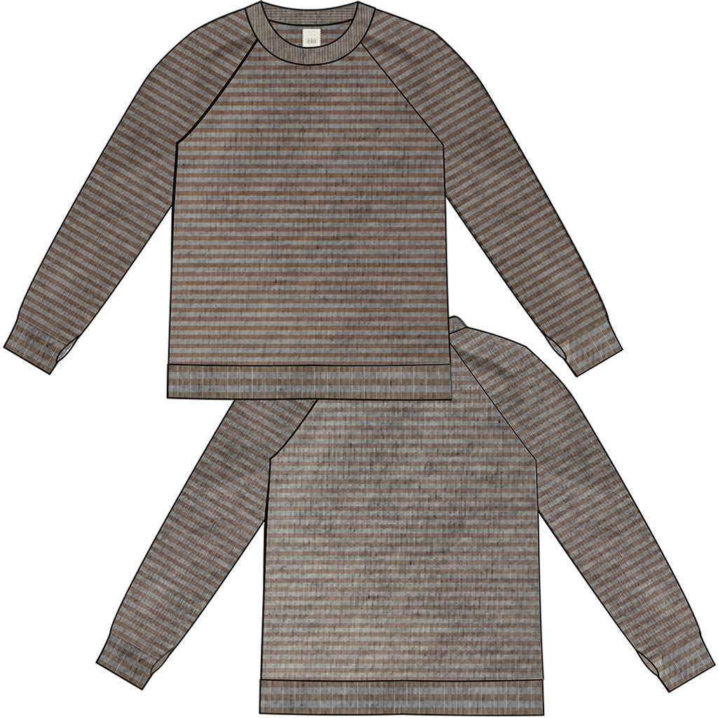 GAI+LISVA Gertrud L/S Striped Pullover Lambswool Knit Lambswool l Knitwear 755 Striped Grey / Brown