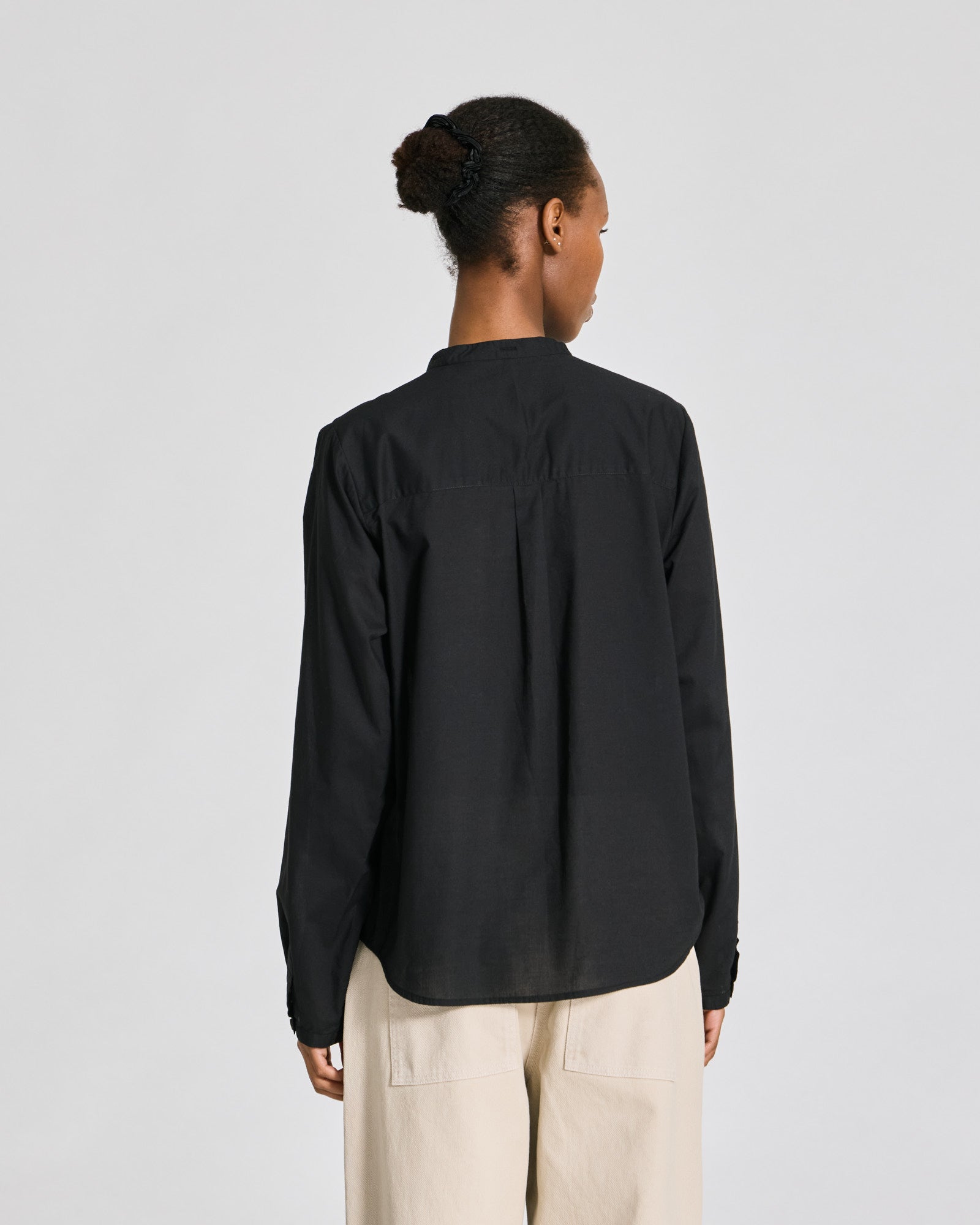 GAI+LISVA Helena L/S Cotton Stand Collar Voile Shirt Shirts & Blouses 650 Black