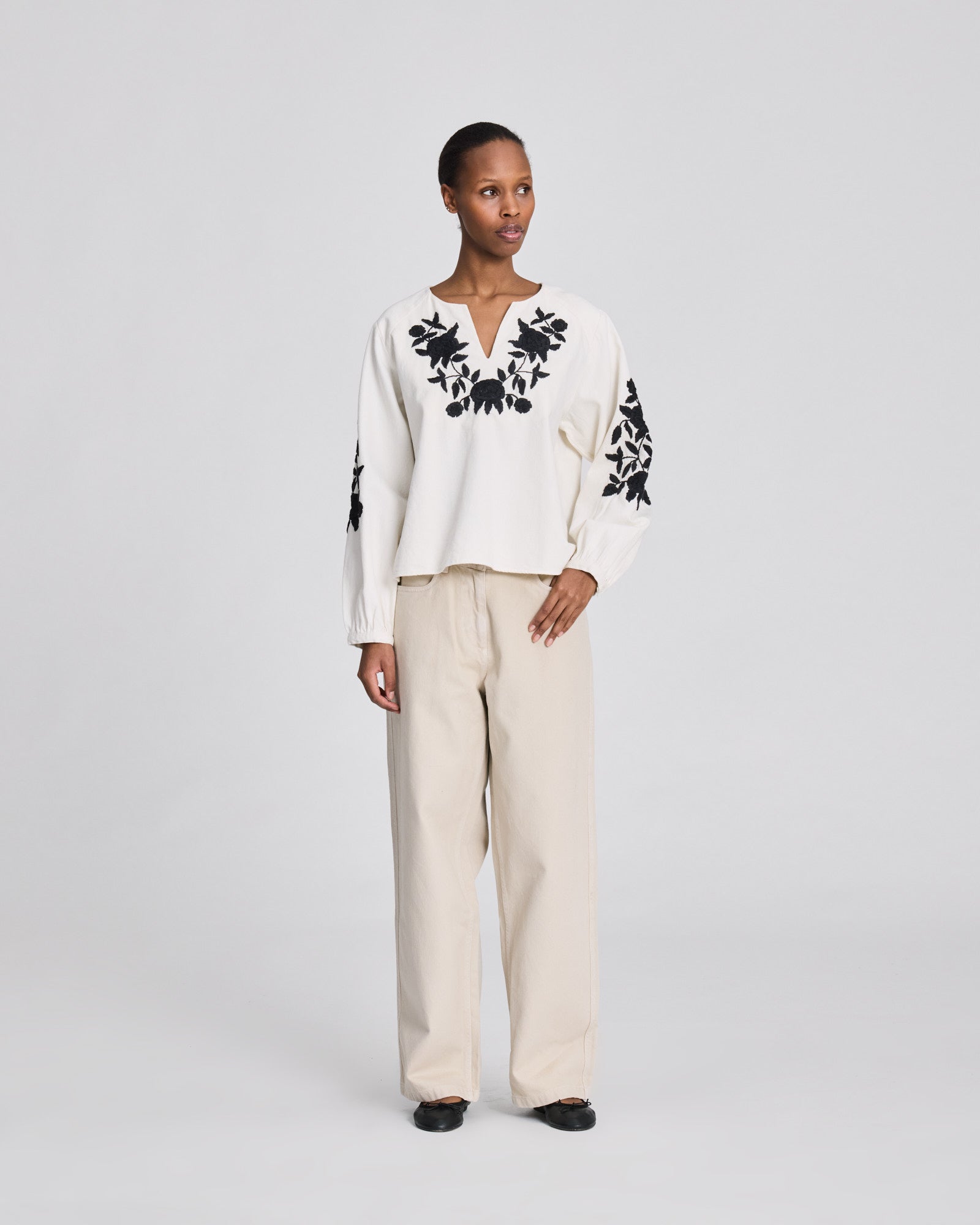 GAI+LISVA Inga L/S Cotton Twill Blouse Shirts & Blouses 124 Whisper White