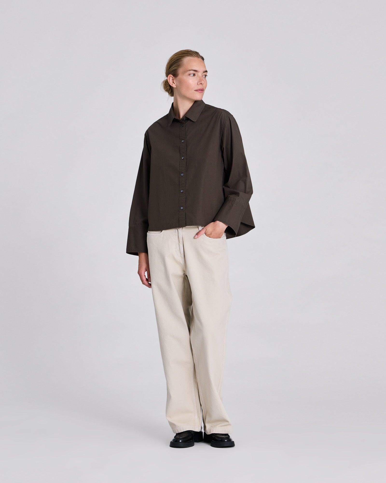 GAI+LISVA Isabella L/S Poplin Shirt Shirts & Blouses 651 Black Olive
