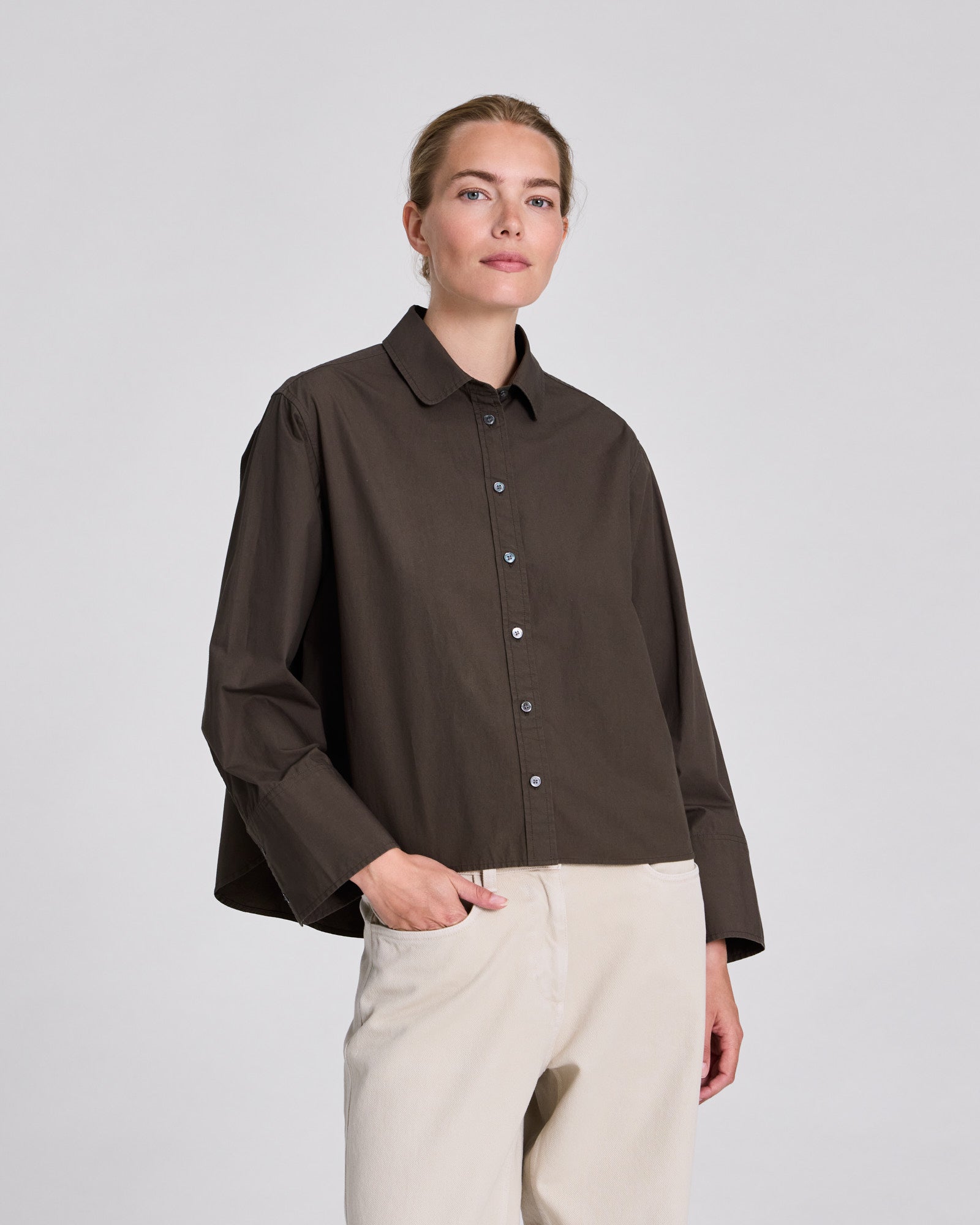 GAI+LISVA Isabella L/S Poplin Shirt Shirts & Blouses 651 Black Olive