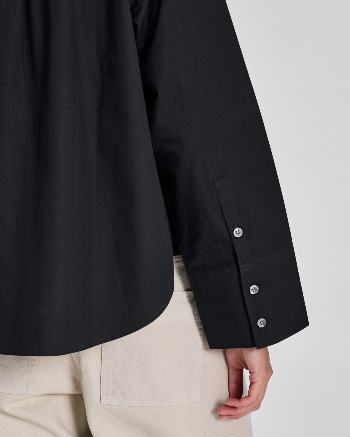 GAI+LISVA Isabella L/S Poplin Shirt Shirts & Blouses 652 Stretch Limo Black