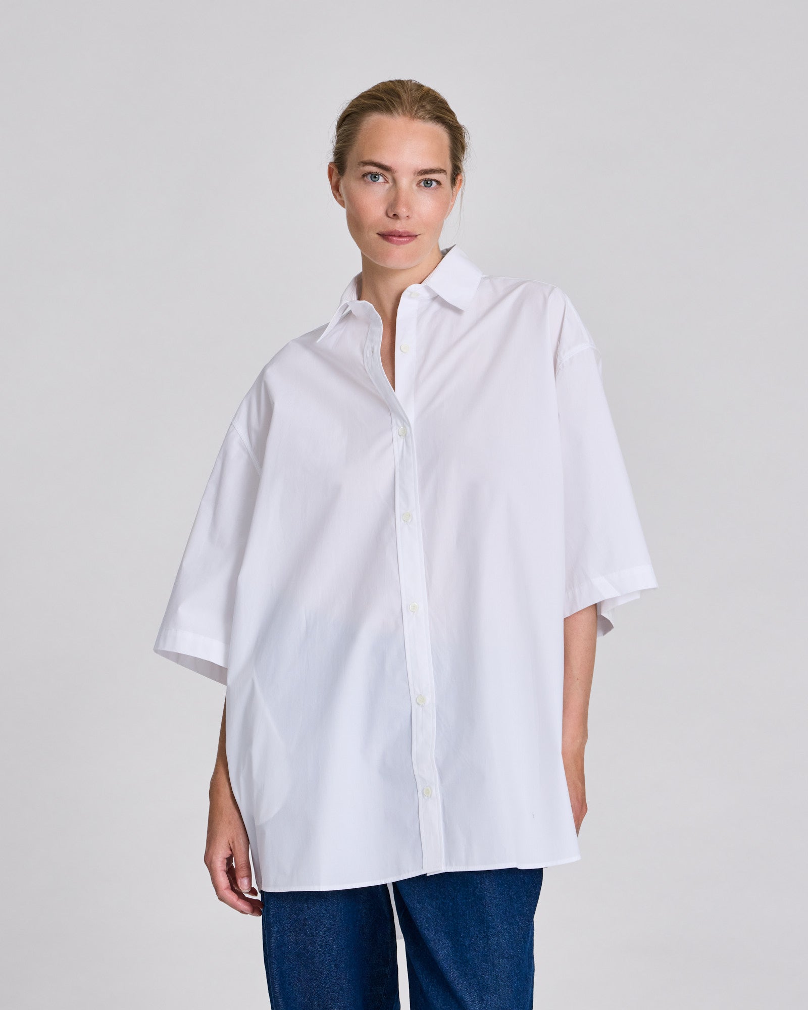 GAI+LISVA Johanne S/S Poplin Shirt Shirts & Blouses 100 White