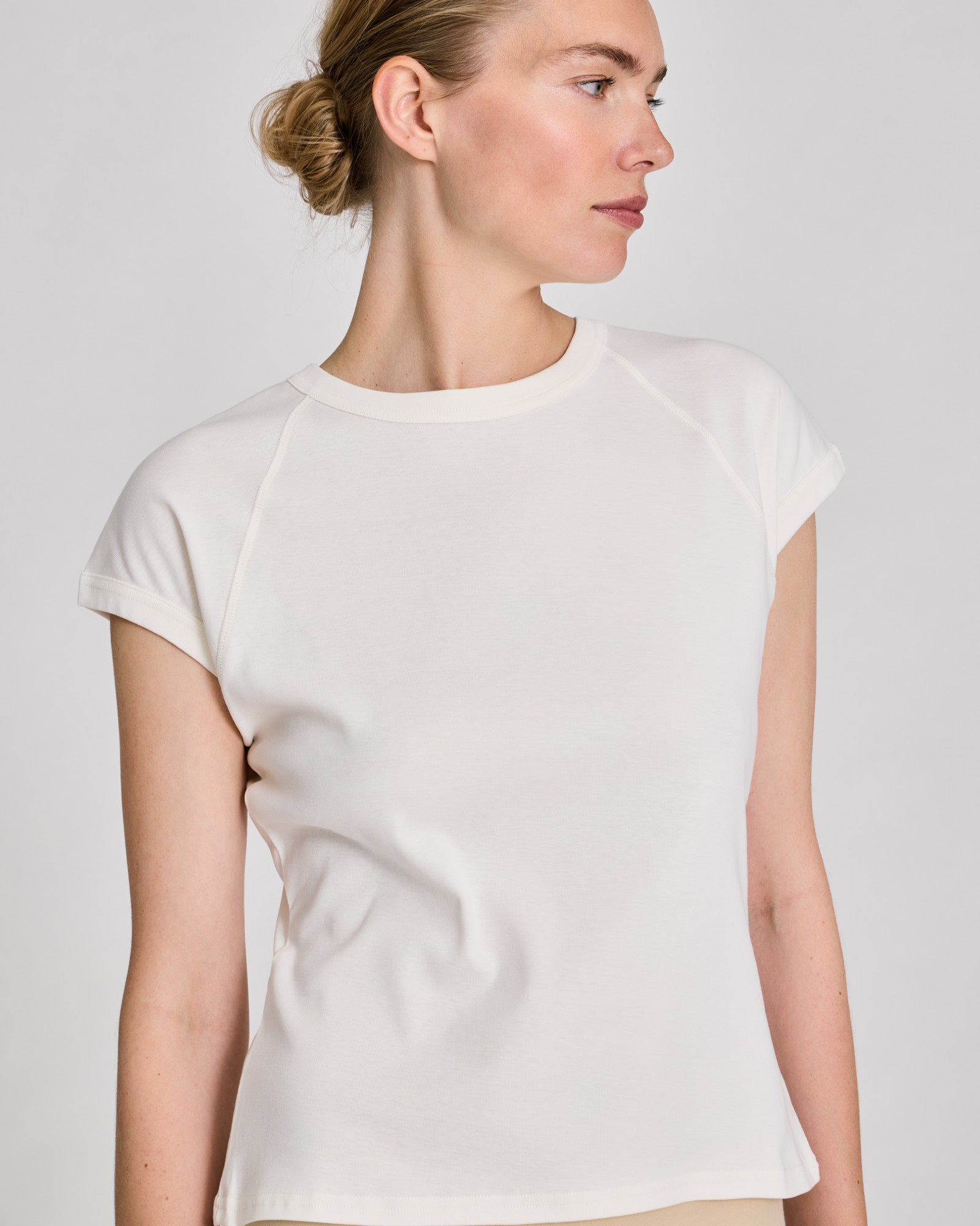 GAI+LISVA Malou S/S Cotton 1x1 Rib Tee Tops & T-shirts 762 Egret