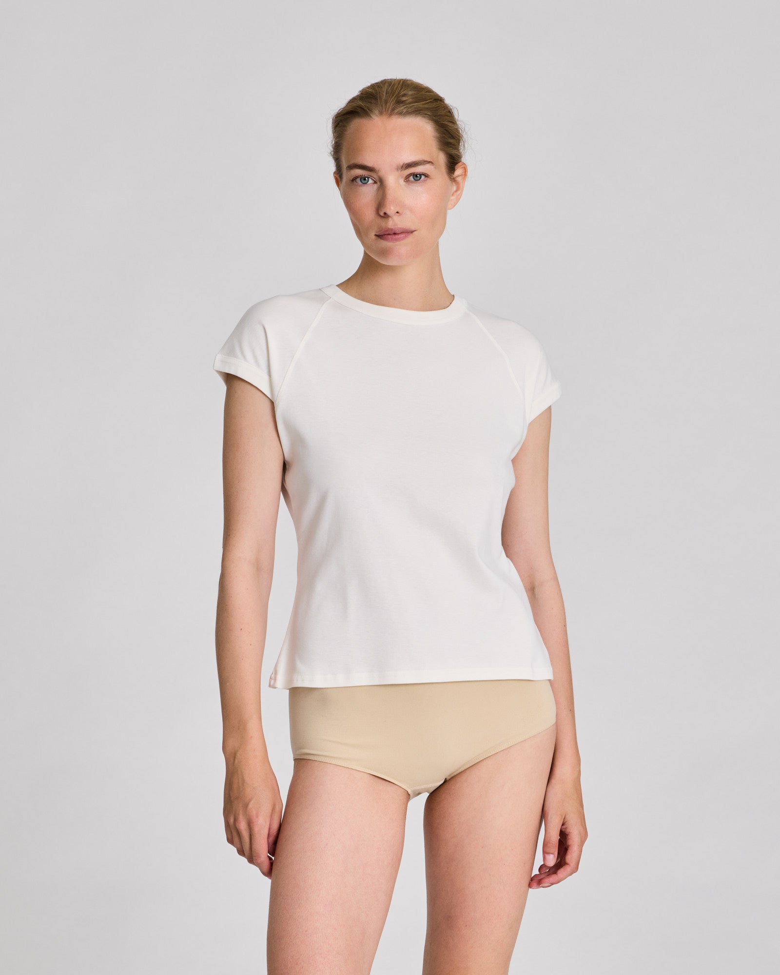 GAI+LISVA Malou S/S Cotton 1x1 Rib Tee Tops & T-shirts 762 Egret
