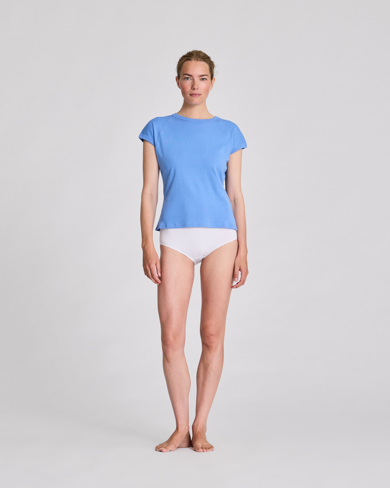 GAI+LISVA Malou S/S Cotton 1x1 Rib Tee Tops & T-shirts 790 Azurine Blue