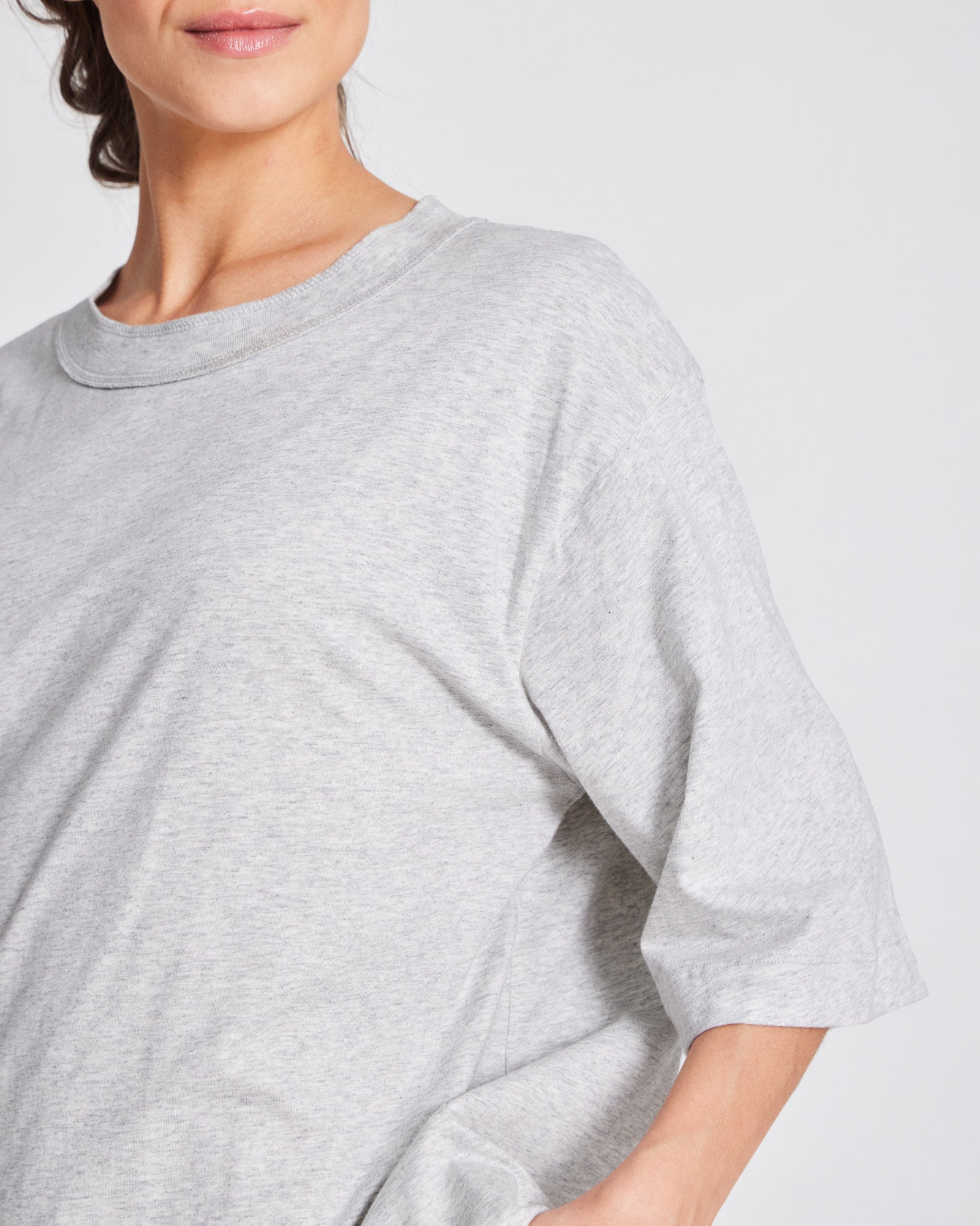 GAI+LISVA Maya Oversize Tee GOTS 243975 Tops & T-shirts 601 Light Grey Melange