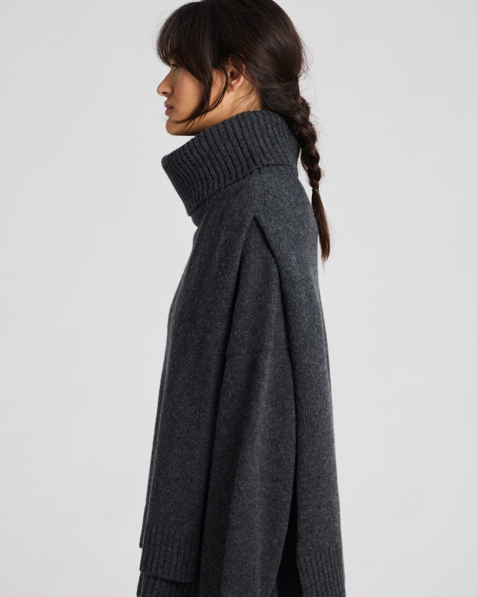 GAI+LISVA Michelle Neck Piece Lambswool l Knitwear 605 Dark Grey Melangè