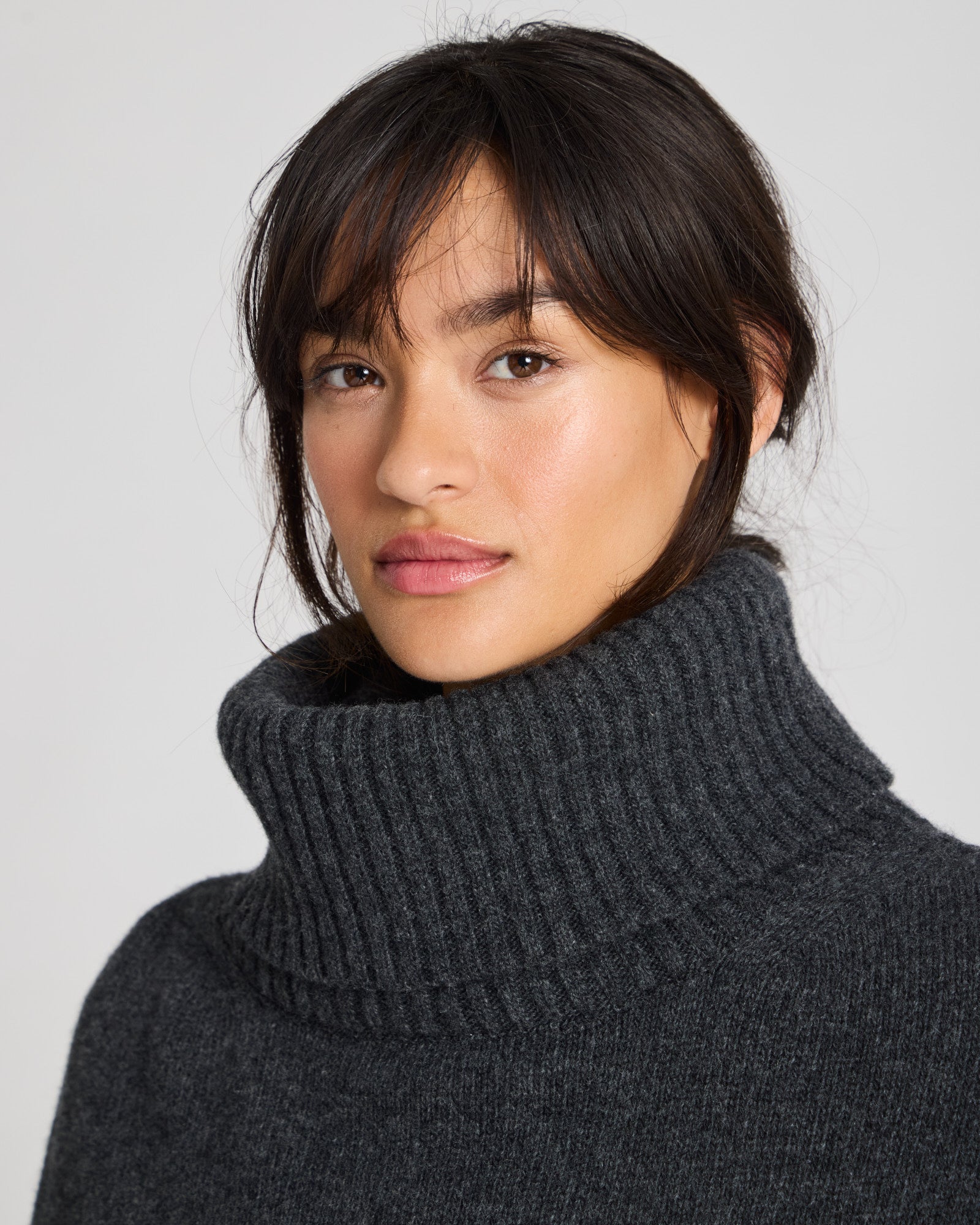 GAI+LISVA Michelle Neck Piece Lambswool l Knitwear 605 Dark Grey Melangè