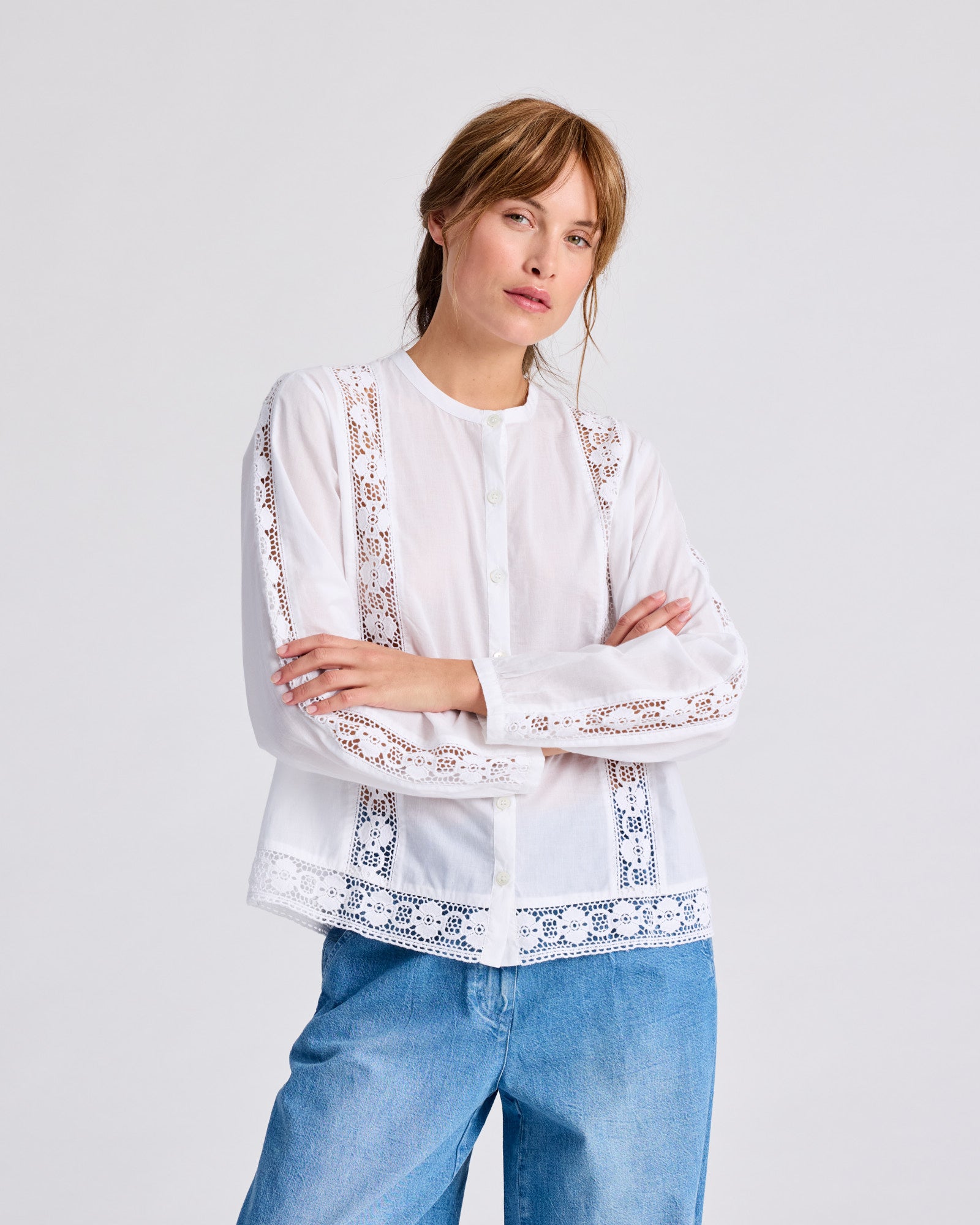 GAI+LISVA Rosa L/S Cotton Voile Shirt Shirts & Blouses 100 White