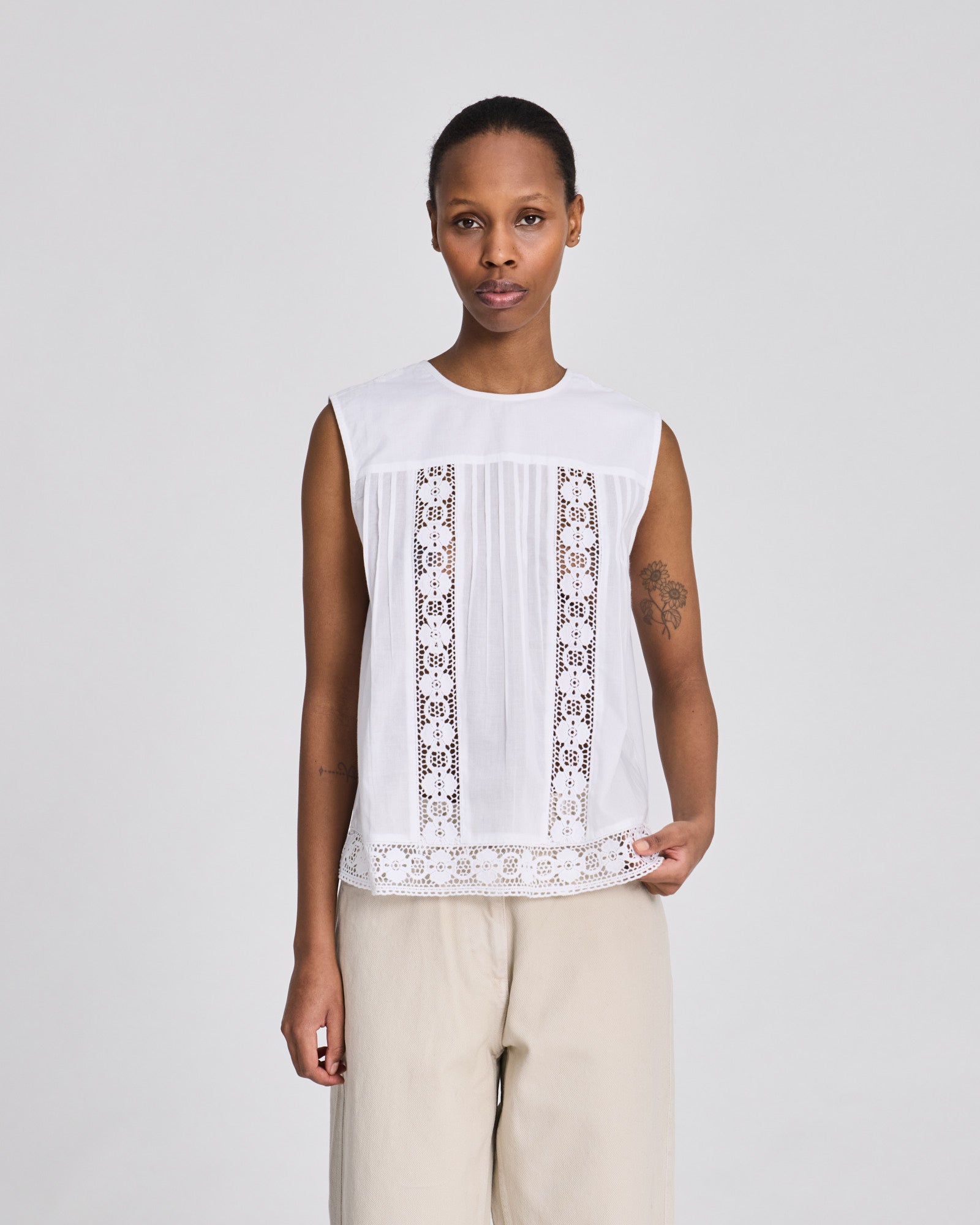 GAI+LISVA Rosita Cotton Voile Top Shirts & Blouses 100 White