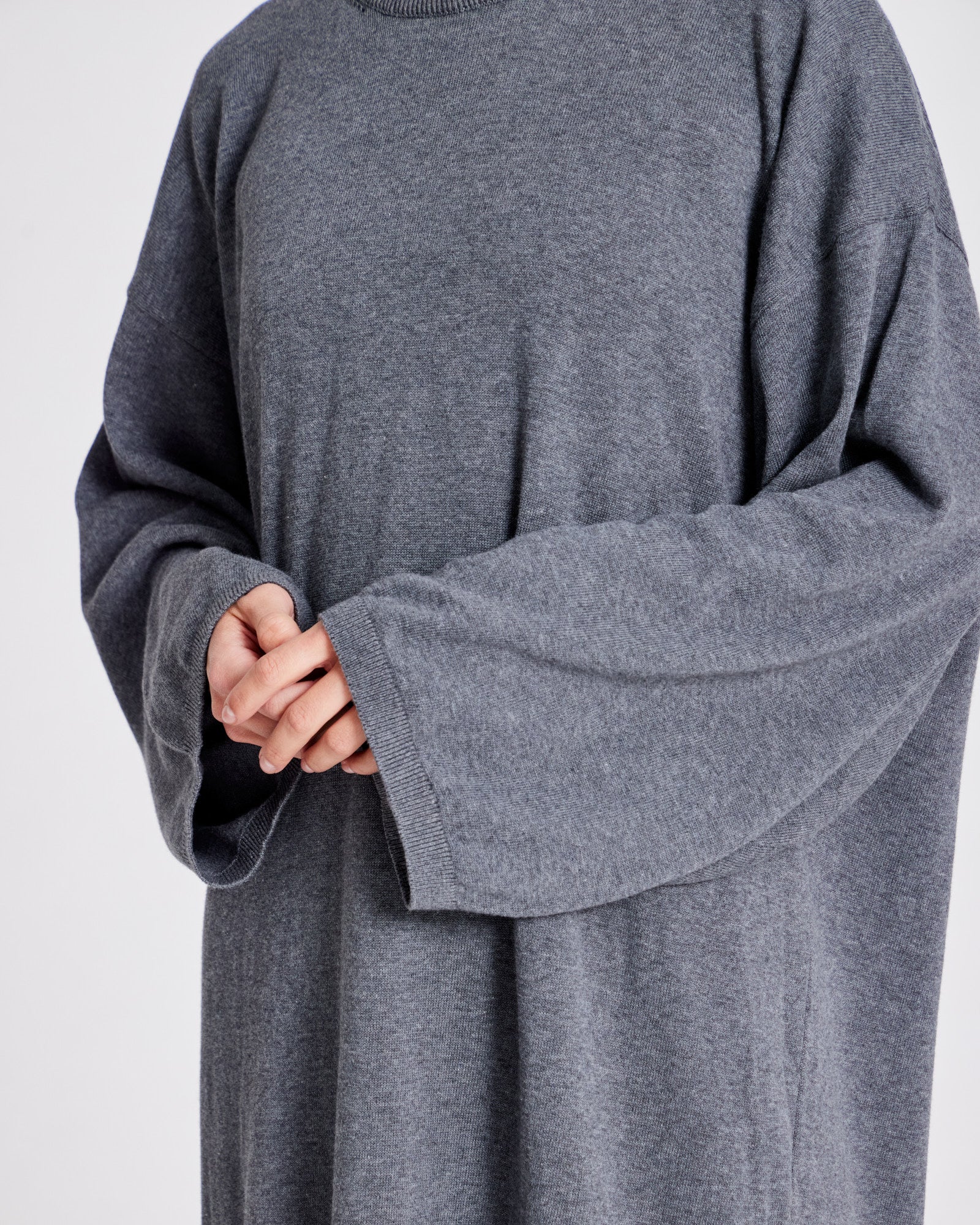 GAI+LISVA Sisse Cotton Knit Dress GOTS Cotton l Knitwear 631 Grafitti Grey Melangé