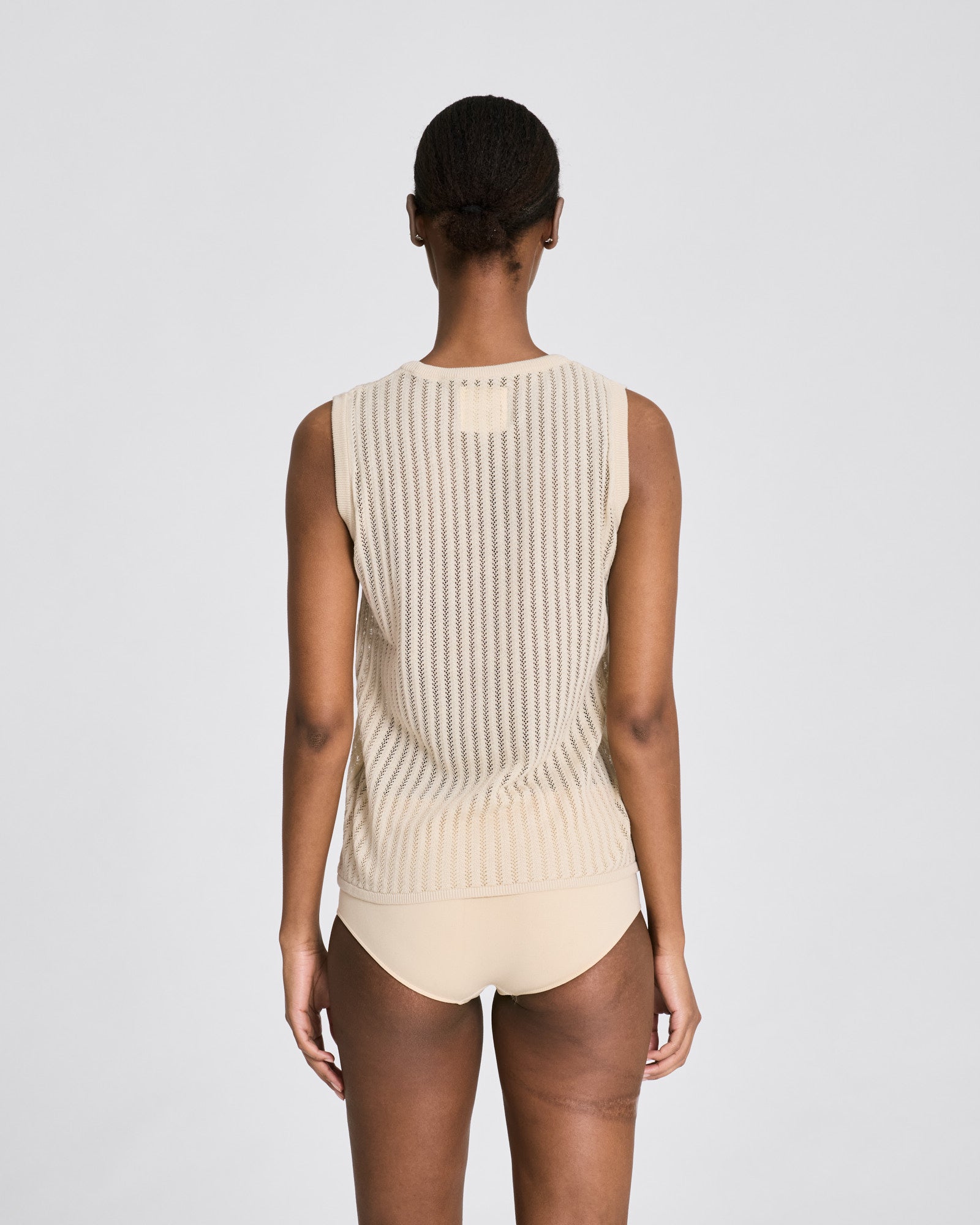 GAI+LISVA Sofie Fishbone Pointel Knit Top - GOTS Cotton l Knitwear 151 Ecru