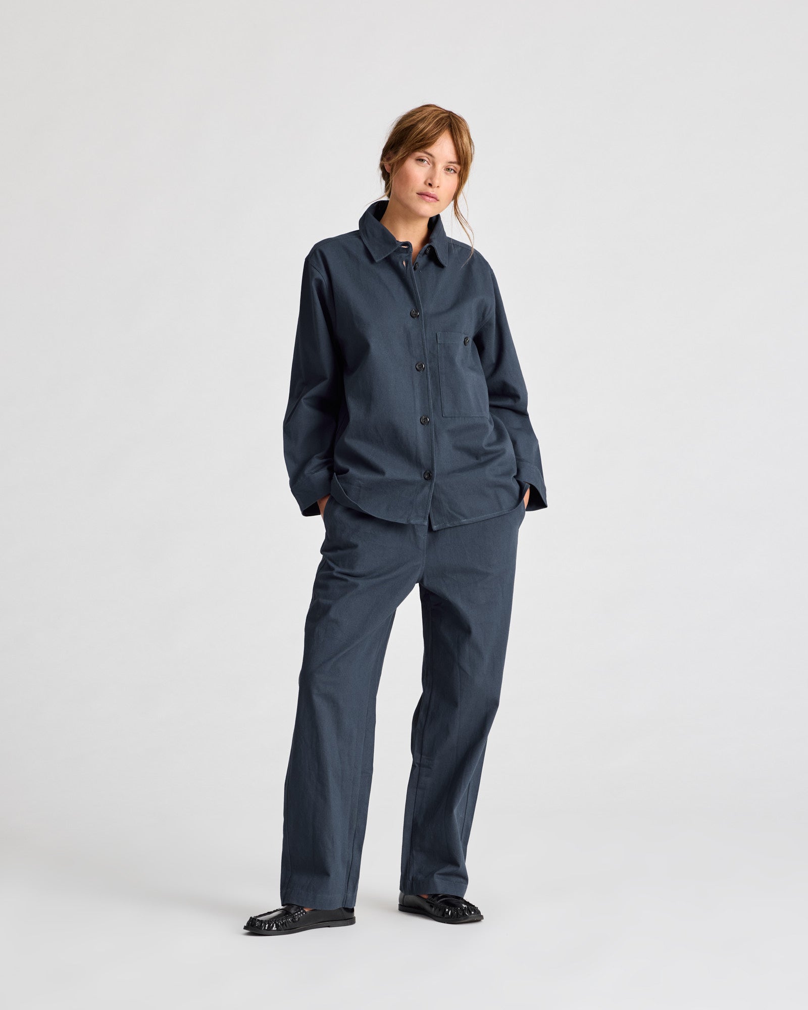 GAI+LISVA Sussie Hemd aus Twill GOTS 243975 - Schwarz Shirt 472 Denim Blue