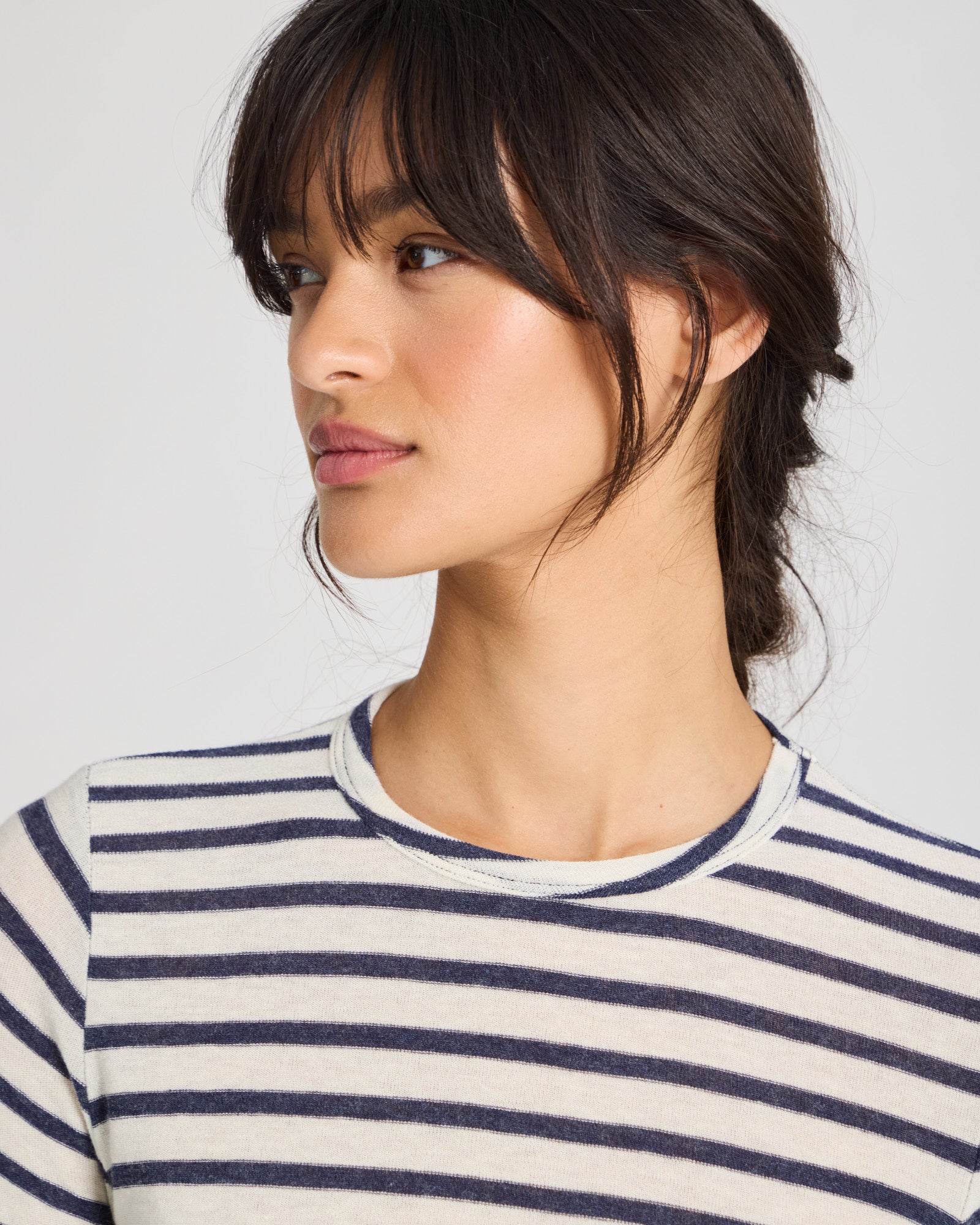 GAI+LISVA Thyra Wool Top Tops & T-shirts 709 Reverse Dark Brown Stripe