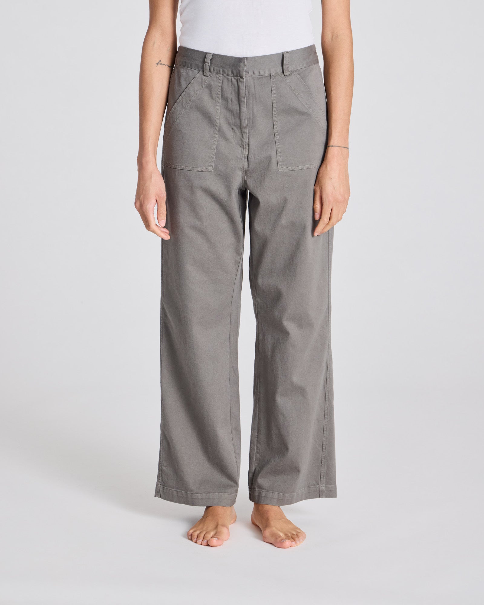 GAI+LISVA Tinne Cotton Twill Pant Trousers & Shorts 193 Metal Grey