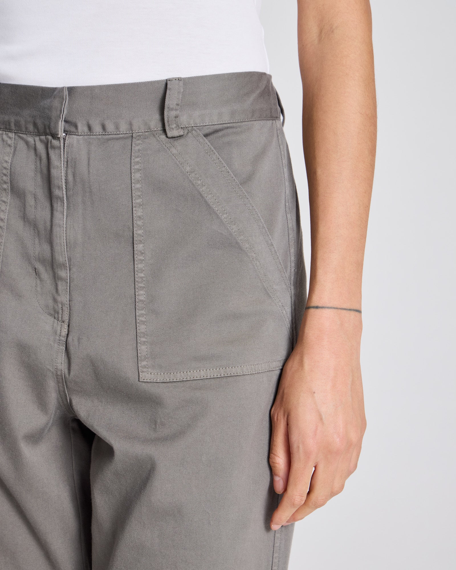 GAI+LISVA Tinne Cotton Twill Pant Trousers & Shorts 193 Metal Grey