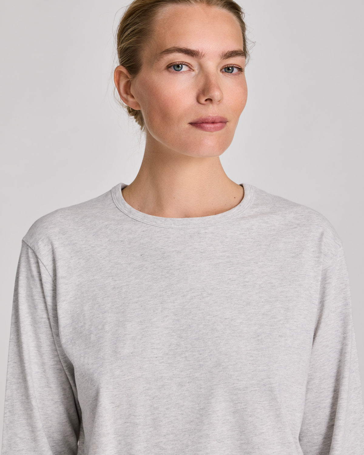 GAI+LISVA Veronica L/S Cotton Single Jersey Tee Tops & T-shirts 601 Light Grey Melange