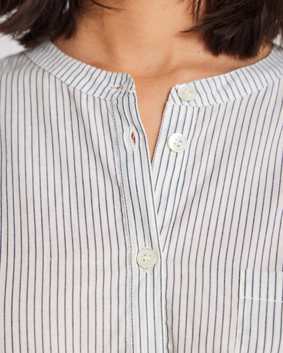 GAI+LISVA Woodie Shirt Cotton pin stripe GOTS 243975 Shirt 470 Denim Blue Stripe
