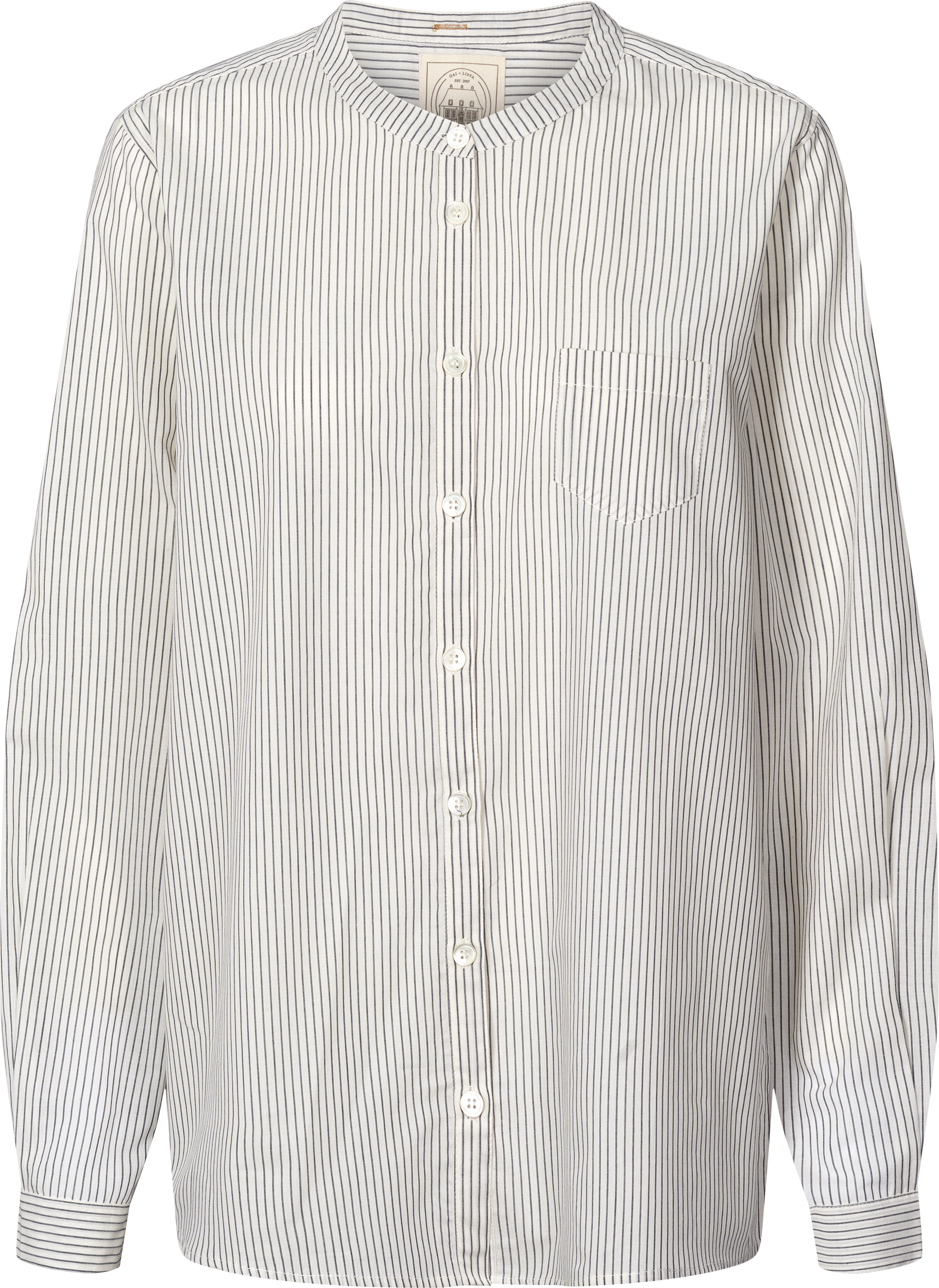 GAI+LISVA Woodie Shirt Cotton pin stripe GOTS 243975 Shirt 470 Denim Blue Stripe