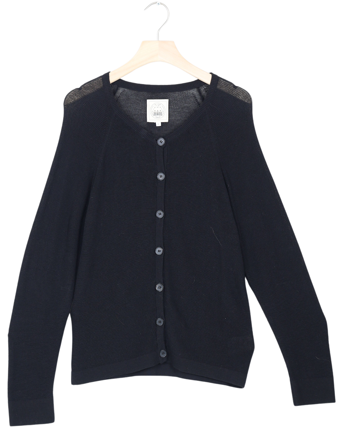 Secondhand Ella L/S Cotton Rib Cardigan GOTS - Black