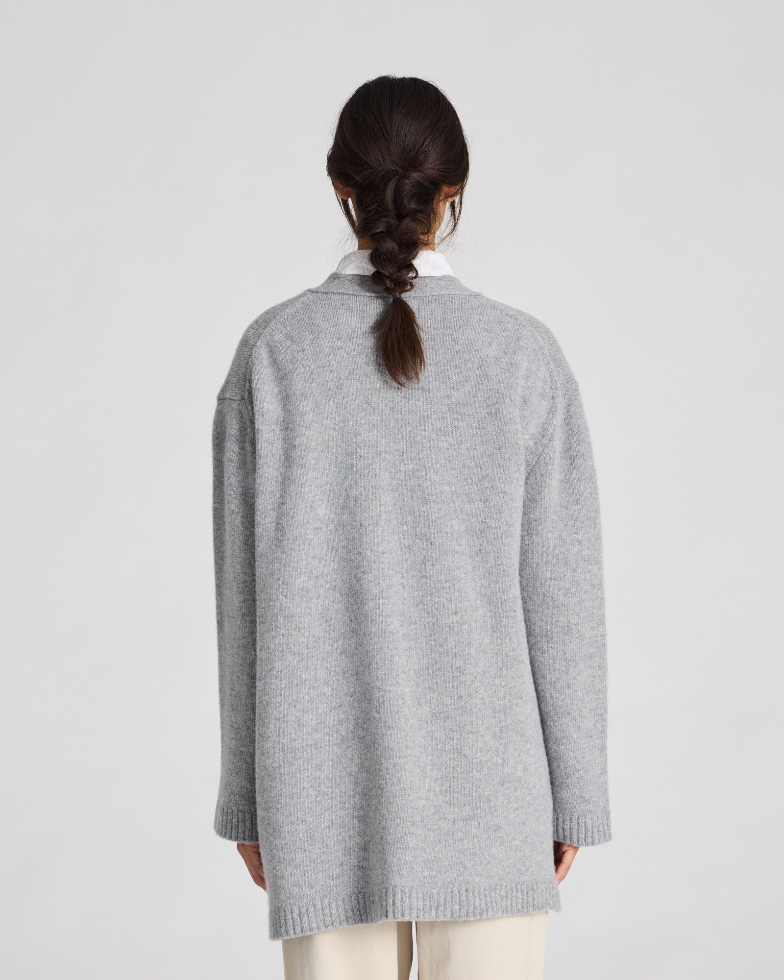 GAI+LISVA Alba Lammwoll-Strickjacke Lambswool l Knitwear 602 Grey Melange