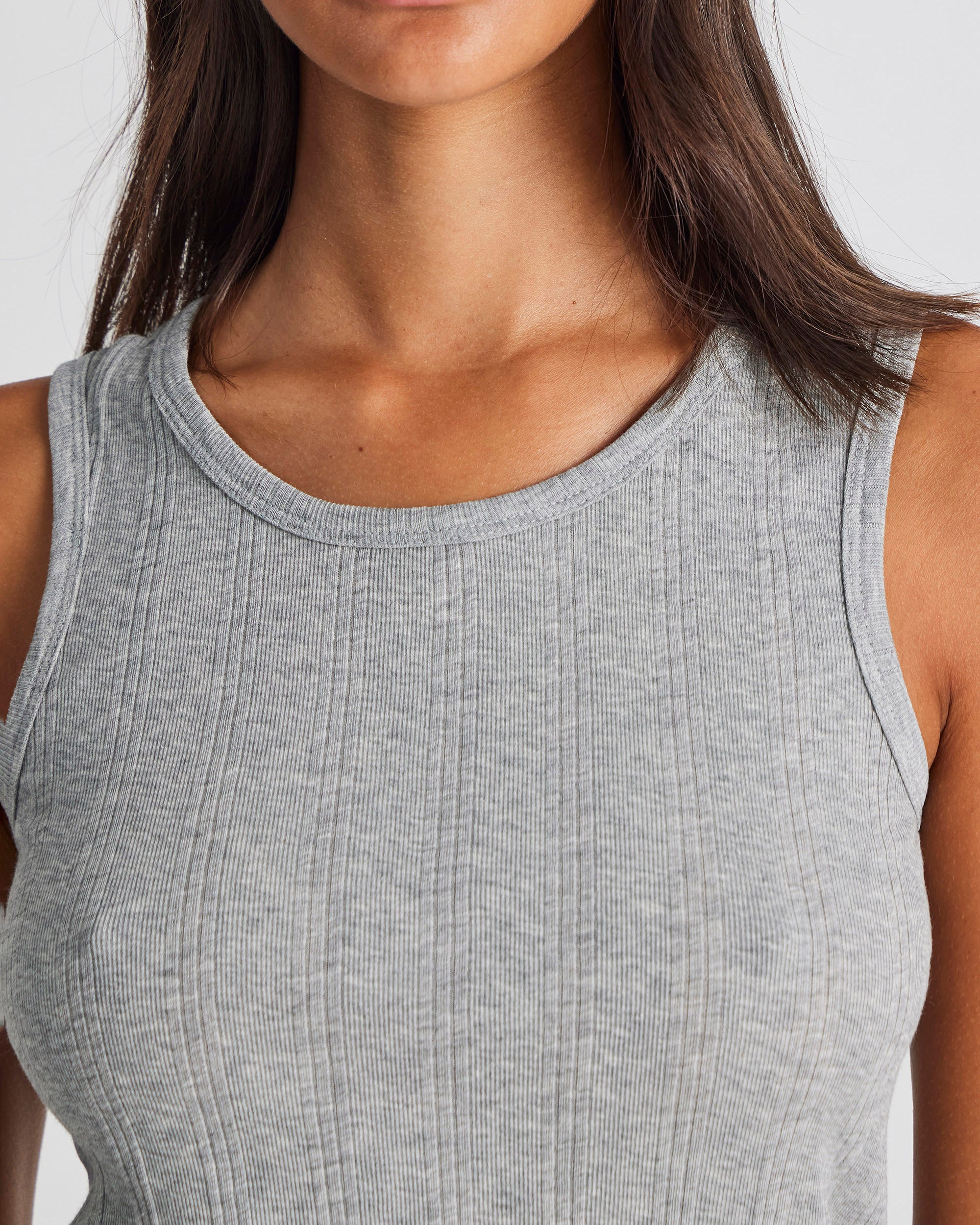 GAI+LISVA Alberte Cotton Top Tops & T-shirts 601 Light Grey Melange