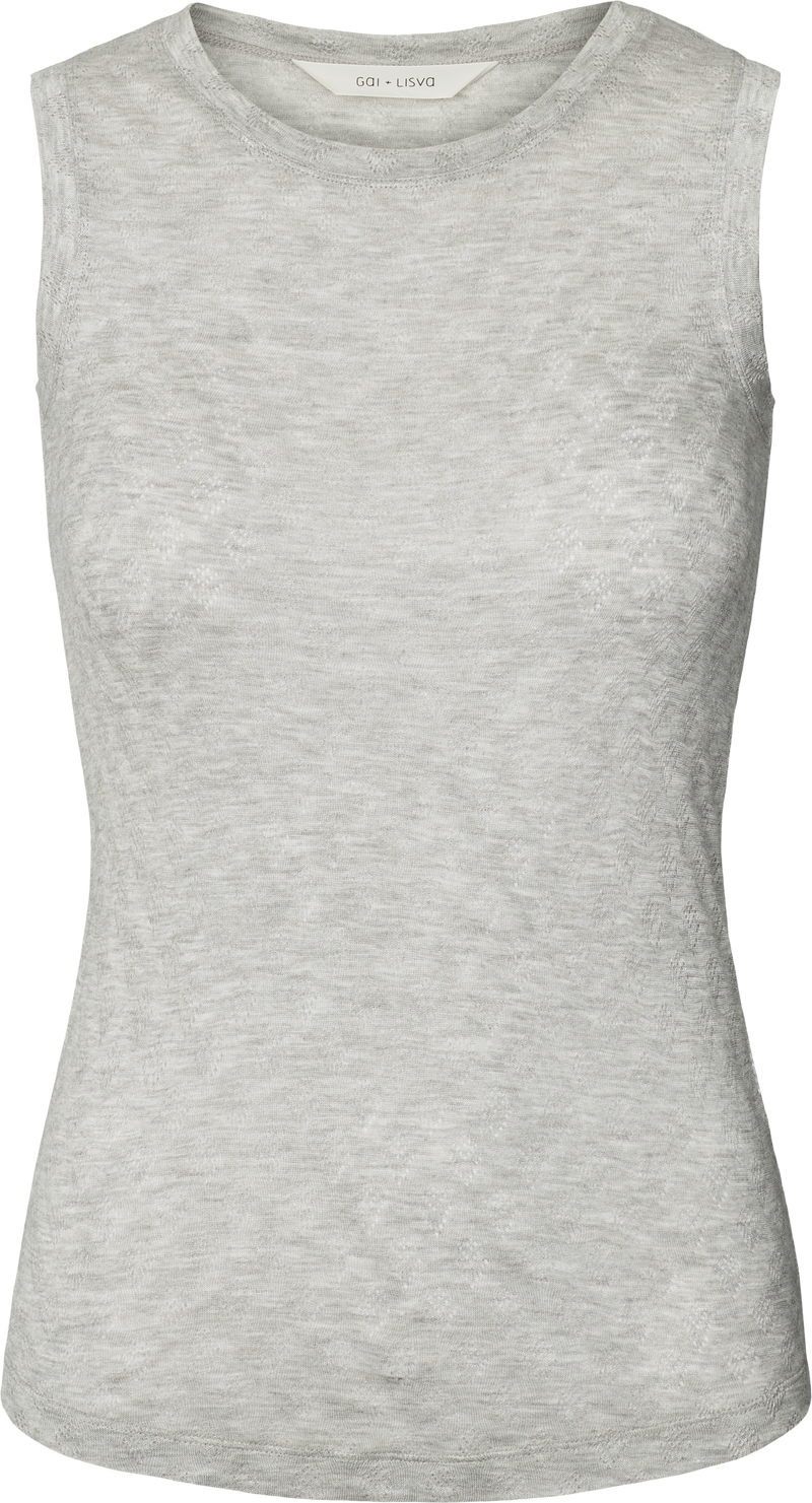 GAI+LISVA Alberte S´less Silk Top Top 601 Light Grey Melange
