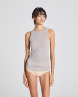 GAI+LISVA Alberte Wool Top Top 601 Light Grey Melange