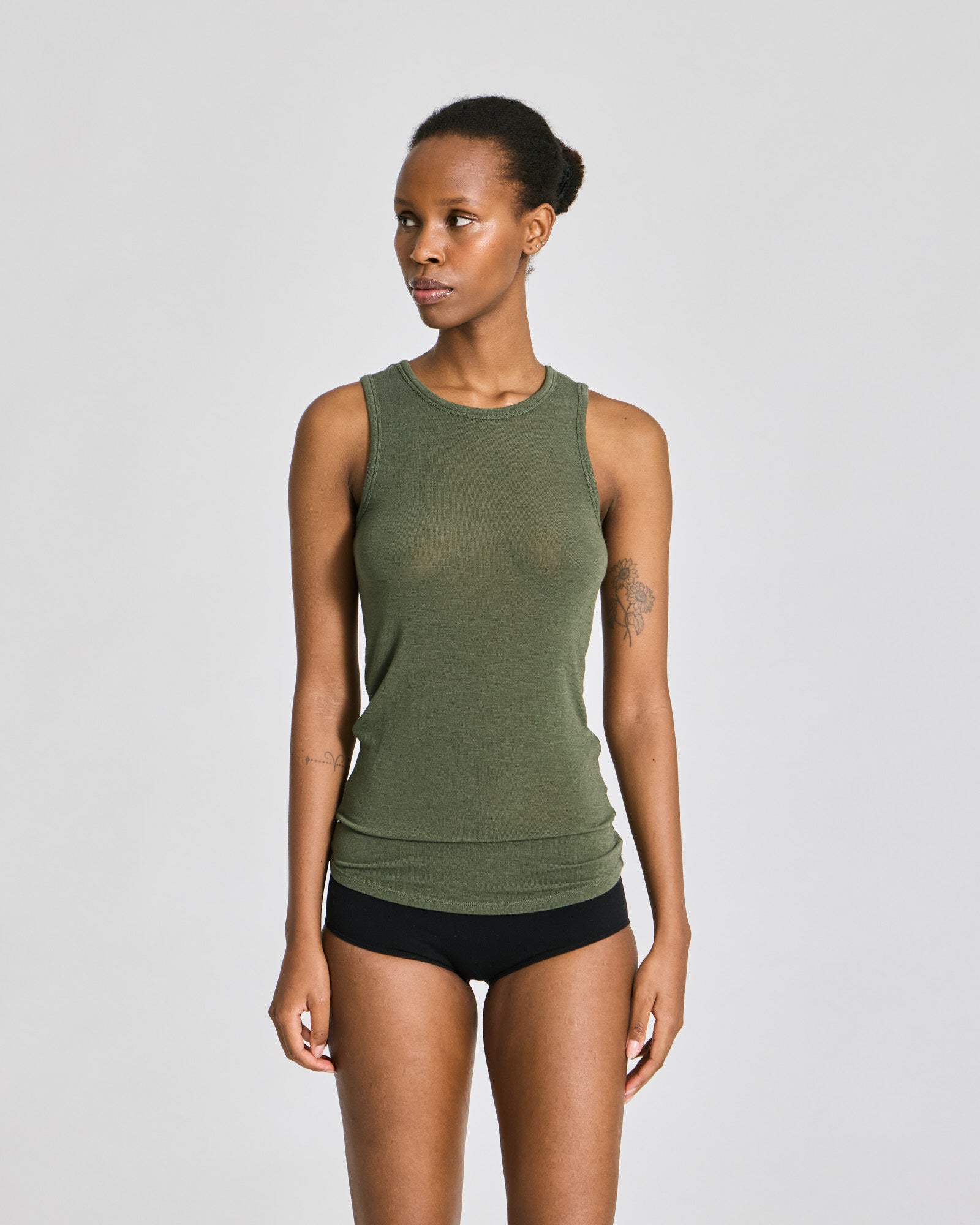 GAI+LISVA Alberte Wool Top Tops & T-shirts 170 Olive Night