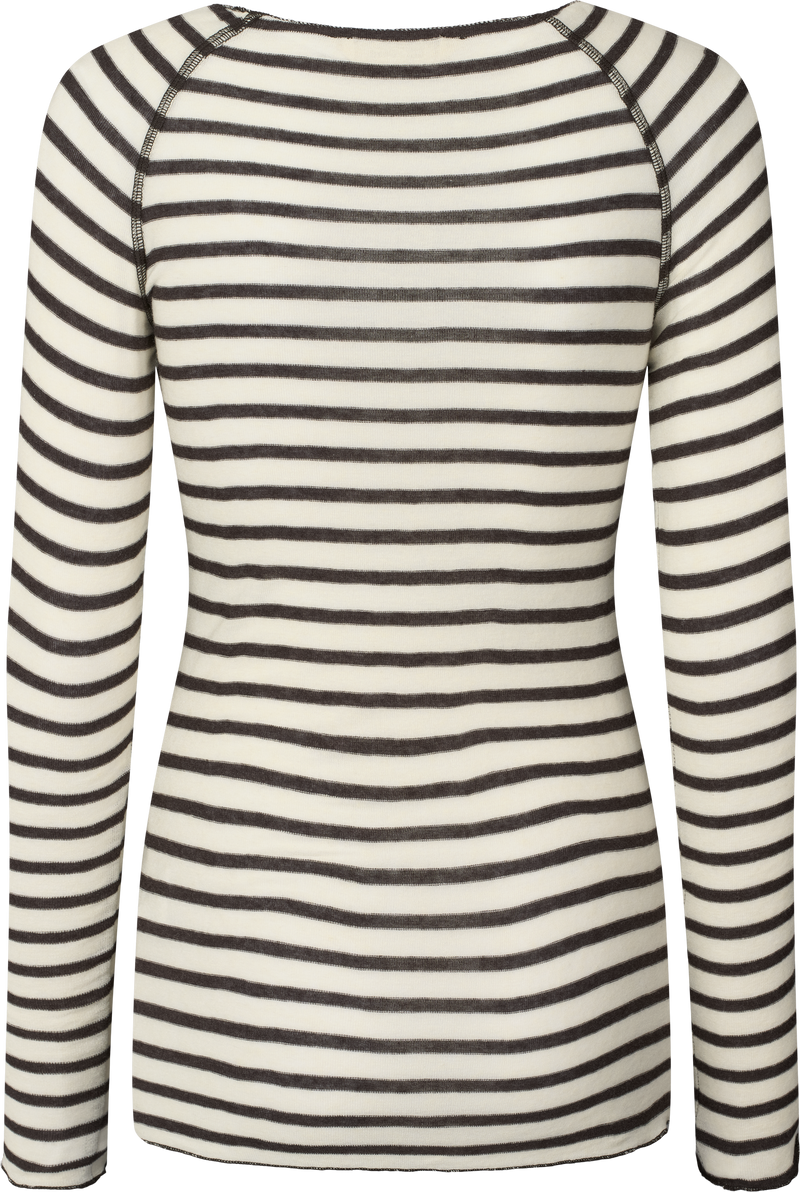 GAI+LISVA Amalie Wool Top Top 709 Reverse Dark Brown Stripe