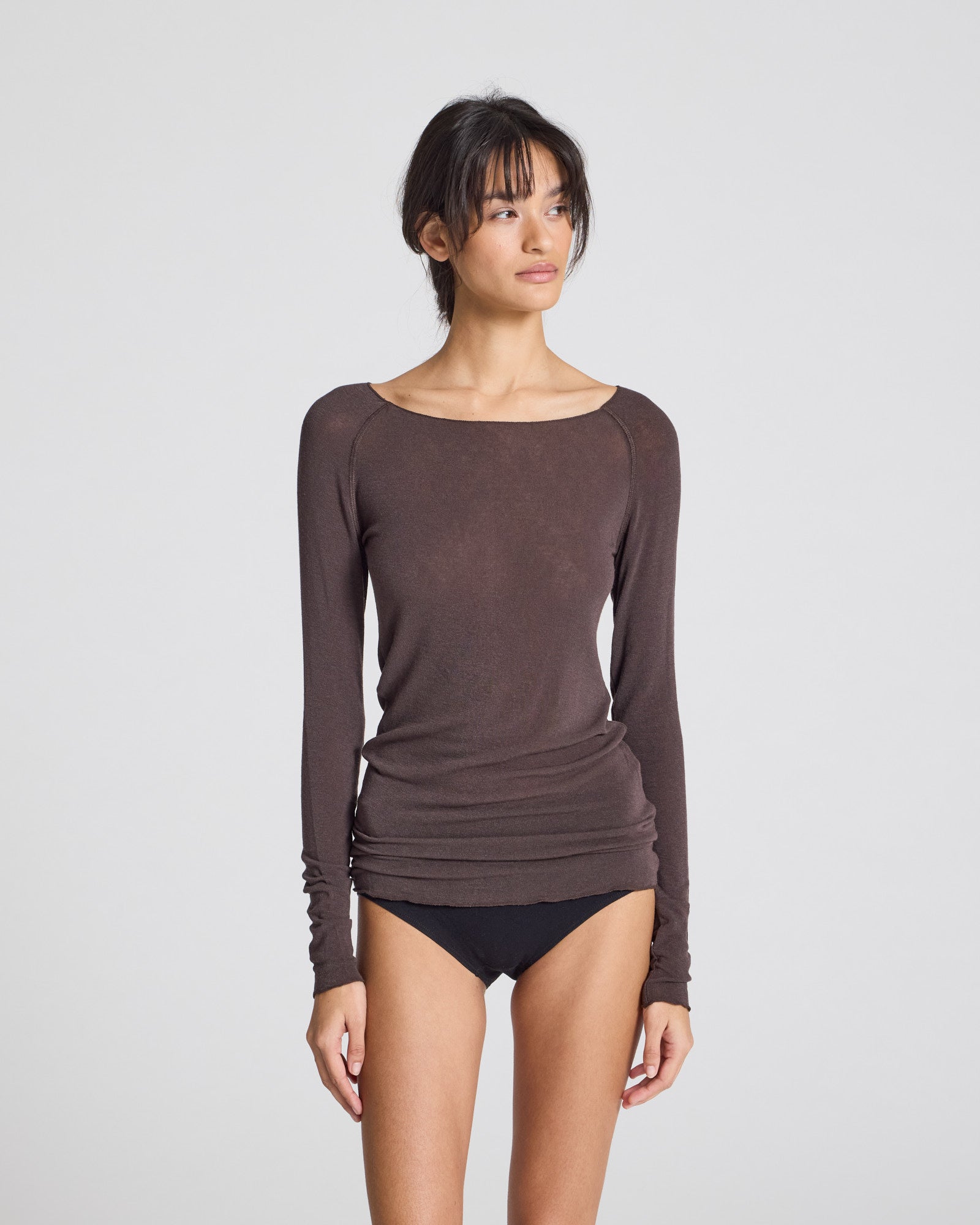 GAI+LISVA Amalie Wool Top Tops & T-shirts 681 Mulch
