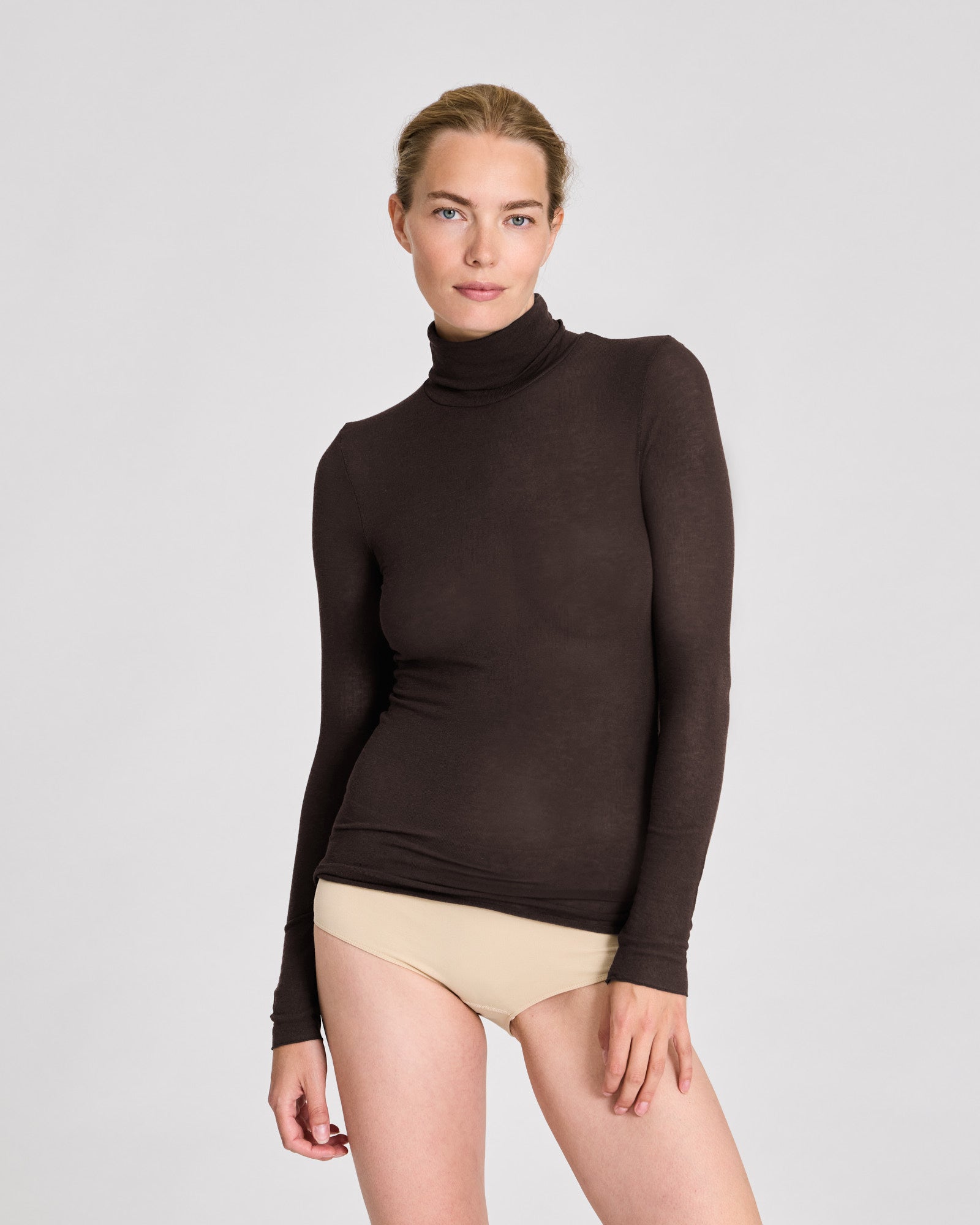 GAI+LISVA Anna Wool Turtleneck Tops & T-shirts 681 Mulch