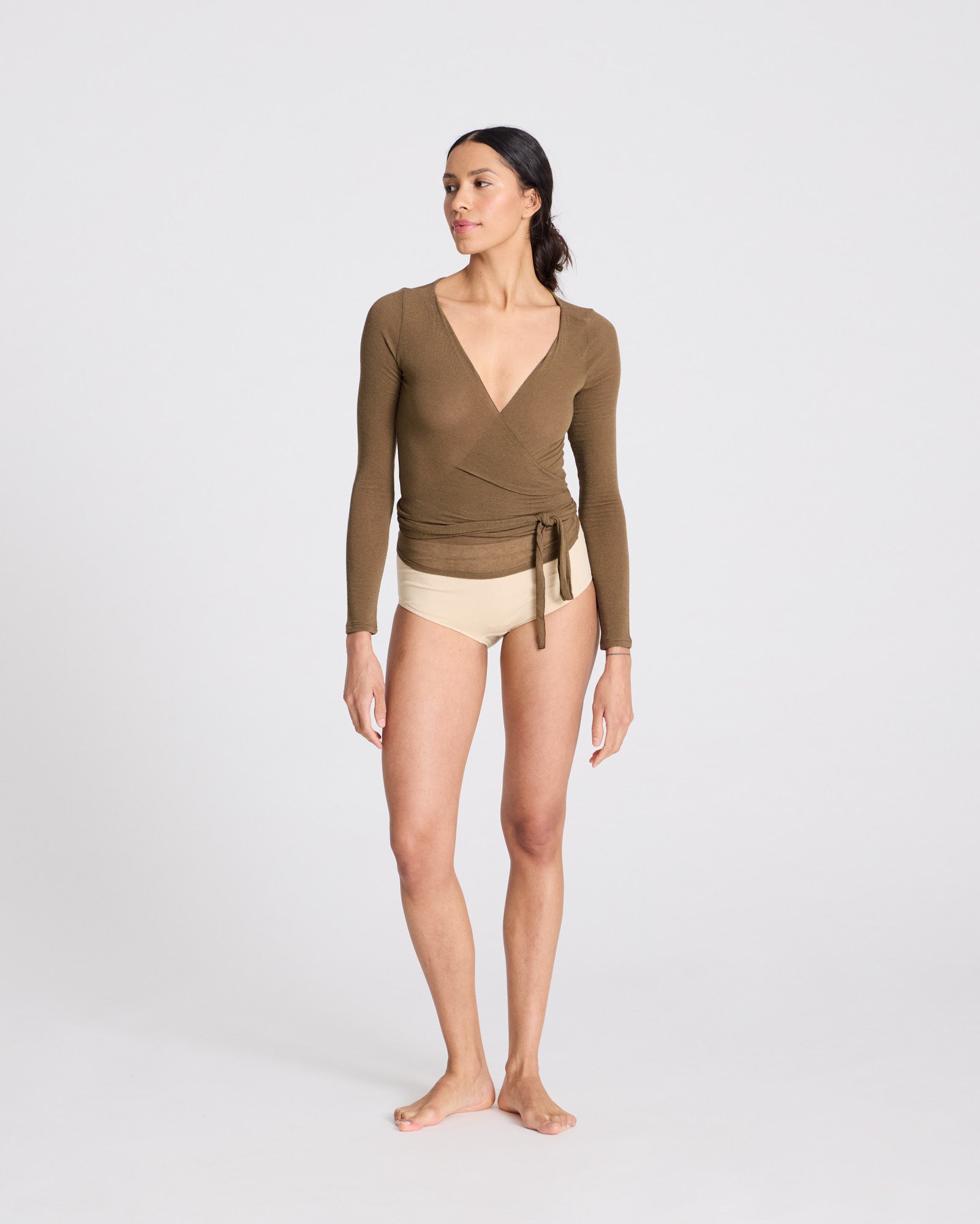 GAI+LISVA Anne Wool Wrap Top Top 861 Kangaroo