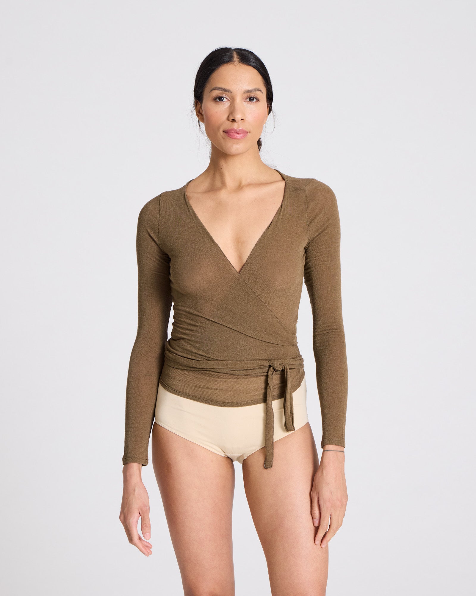 GAI+LISVA Anne Wool Wrap Top Top 861 Kangaroo