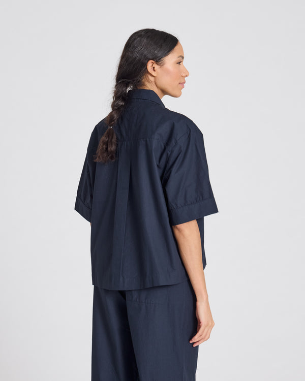 GAI+LISVA Astrid S/S Shirt Poplin Gots 243975 Shirt 181 Midnight Blue