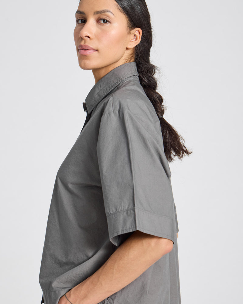 GAI+LISVA Astrid S/S Shirt Poplin Gots 243975 Shirt 193 Metal Grey