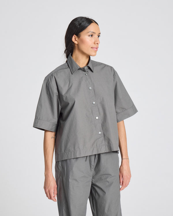 GAI+LISVA Astrid S/S Shirt Poplin Gots 243975 Shirt 193 Metal Grey
