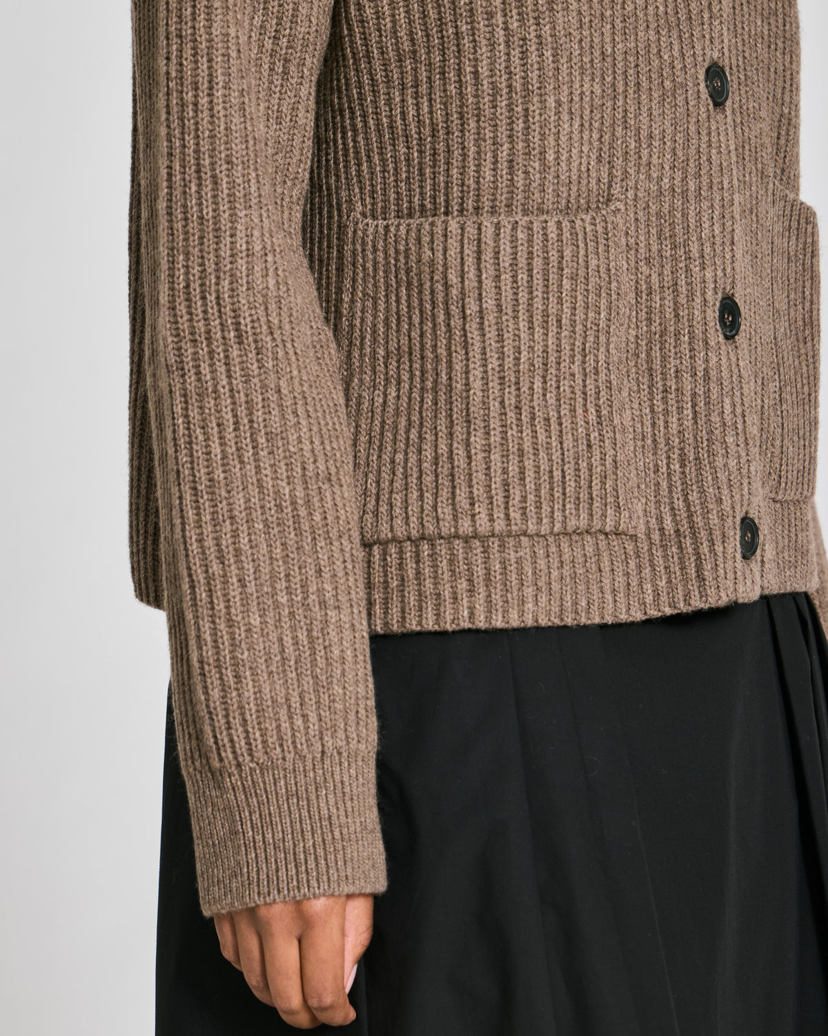 LISVA Augusta L/S Cardigan Lambswool Knit Lambswool l Knitwear 756 Mole Melangé