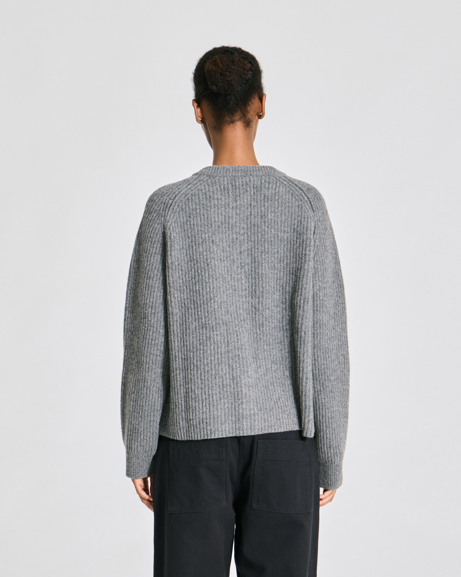 GAI+LISVA Augusta L/S Cardigan Lambswool Knit GOTS Lambswool l Knitwear 631 Grafitti Grey Melangé