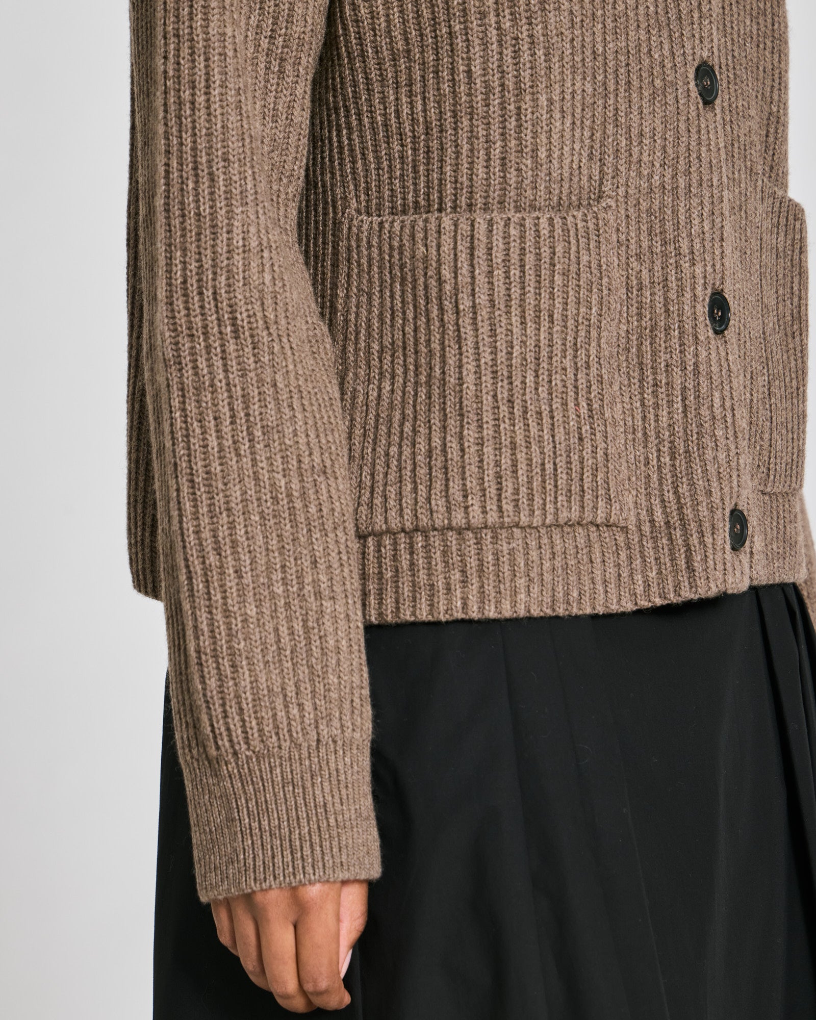 GAI+LISVA Augusta L/S Cardigan Lambswool Knit GOTS Lambswool l Knitwear 756 Mole Melangé